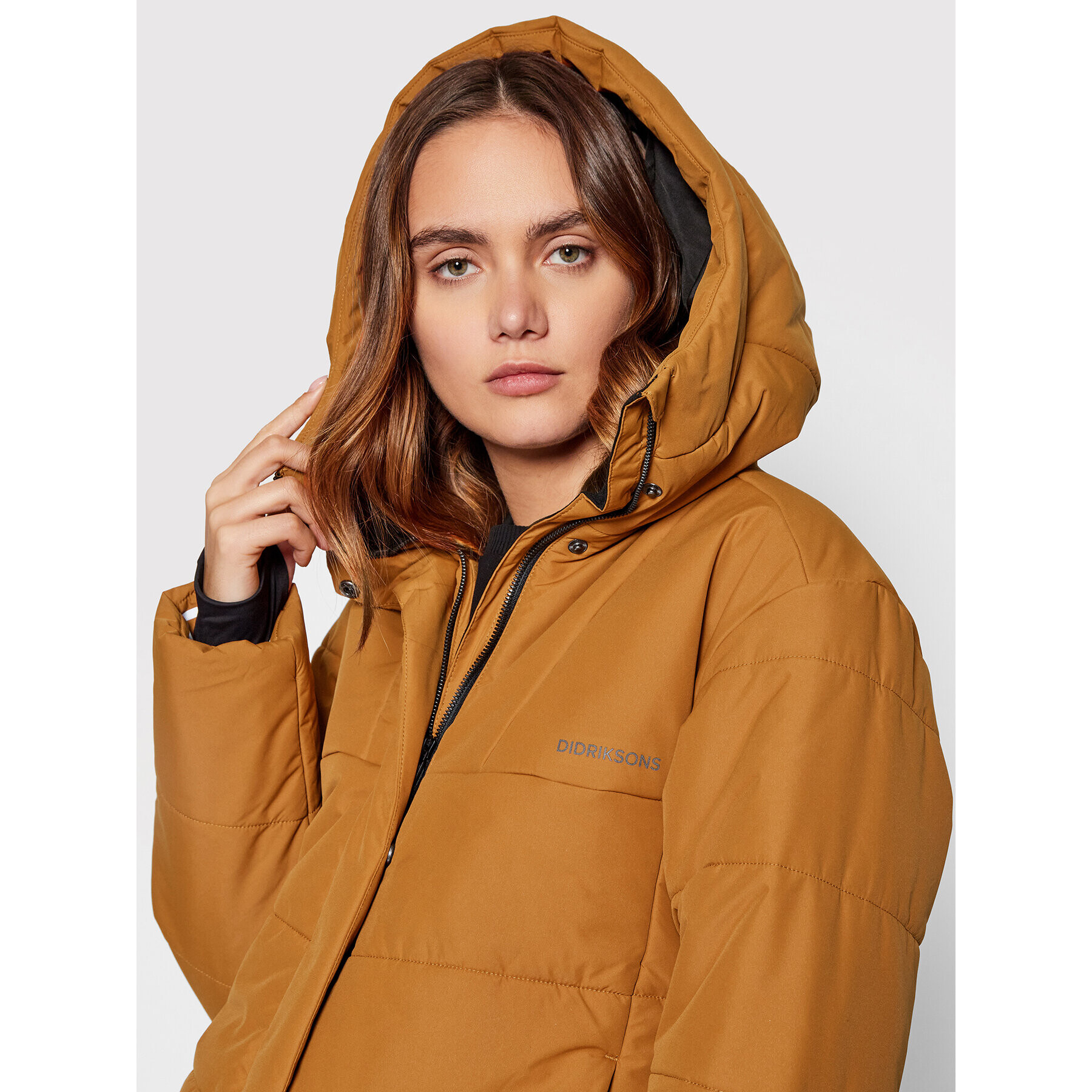 Didriksons Пухено яке Amina 503881 Кафяв Regular Fit - Pepit.bg