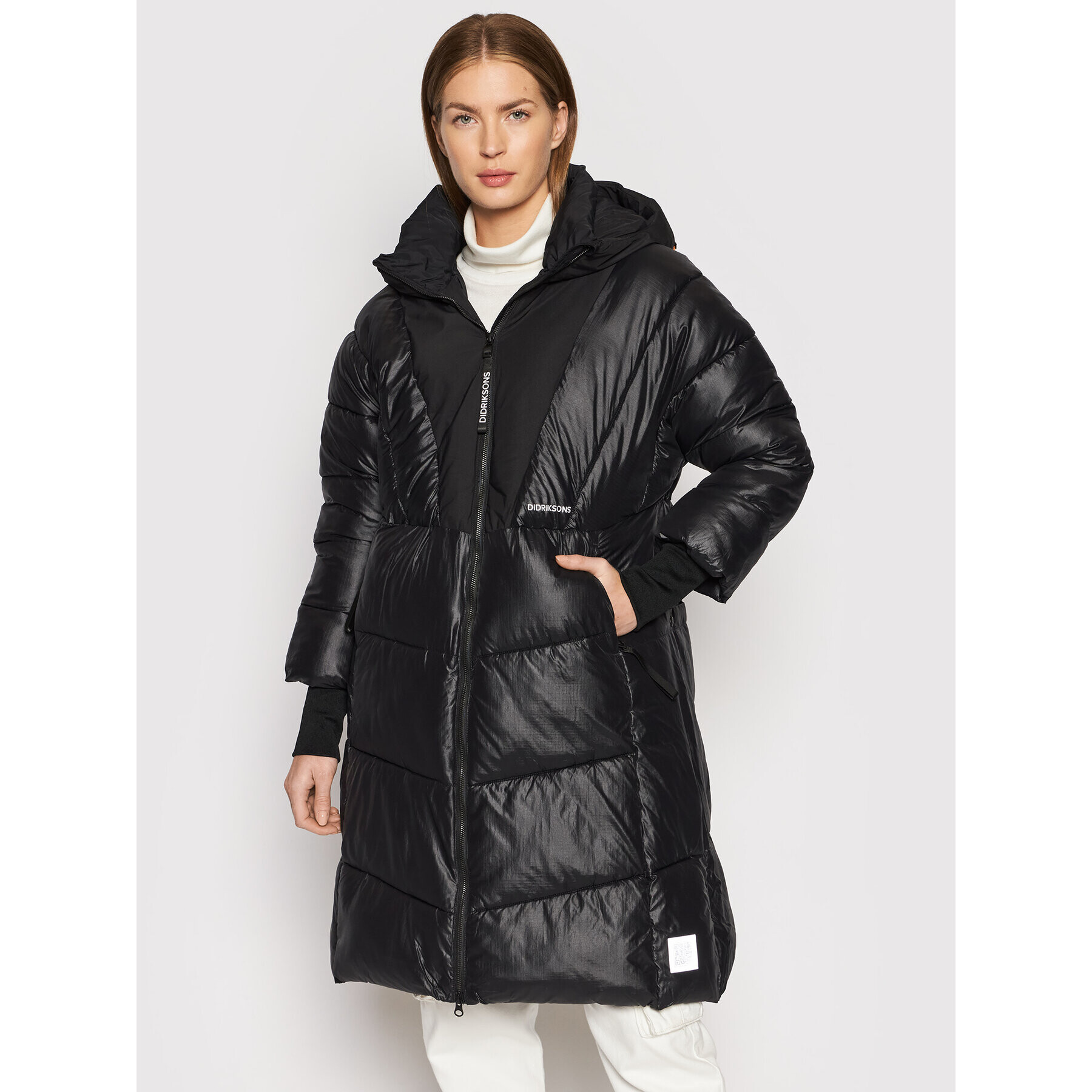 Didriksons Пухено яке Andrea 503880 Черен Relaxed Fit - Pepit.bg