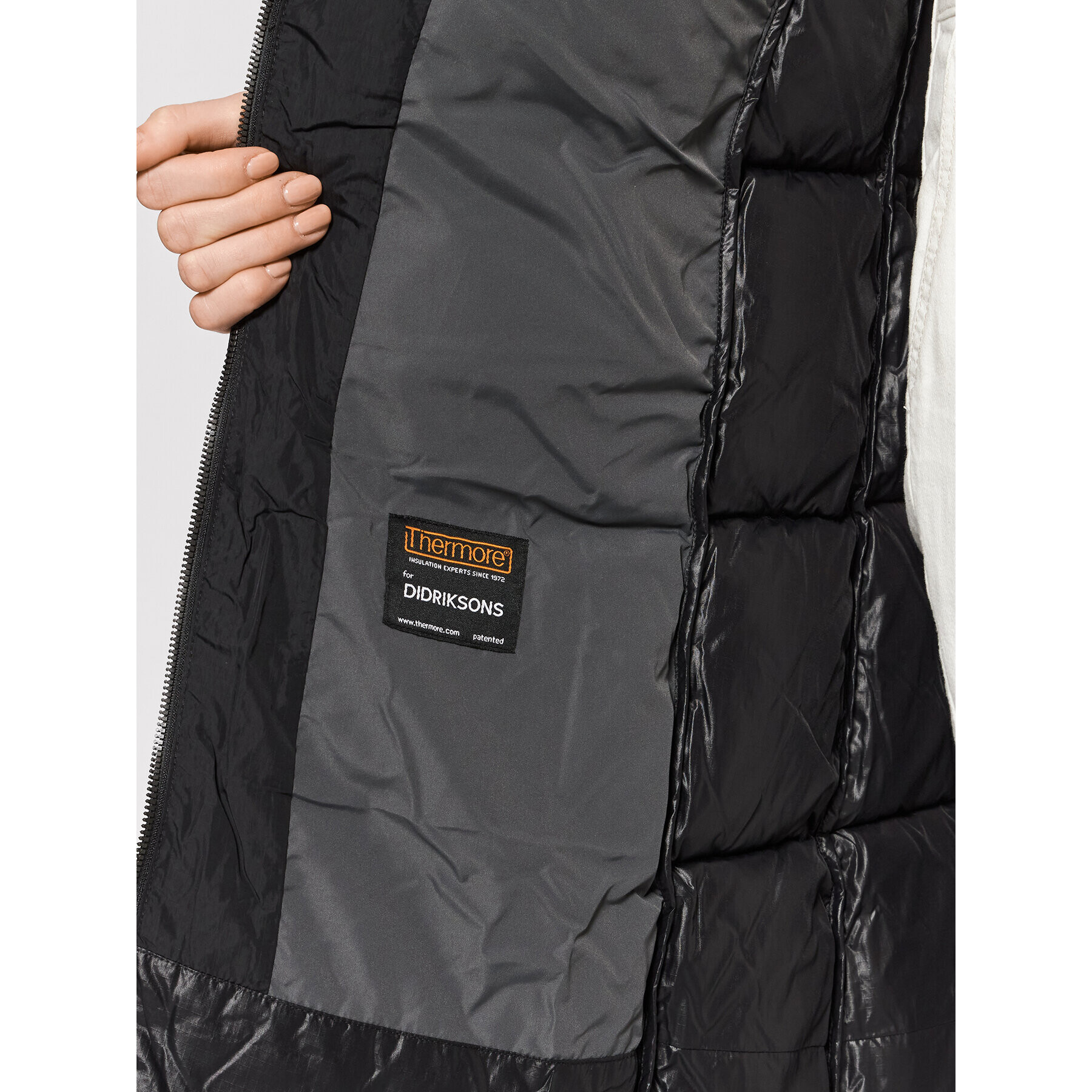 Didriksons Пухено яке Andrea 503880 Черен Relaxed Fit - Pepit.bg