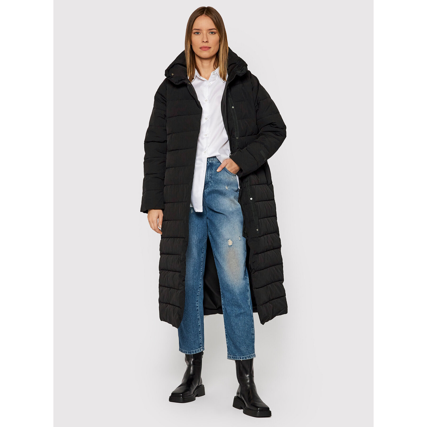 Didriksons Пухено яке Julie 503867 Черен Regular Fit - Pepit.bg