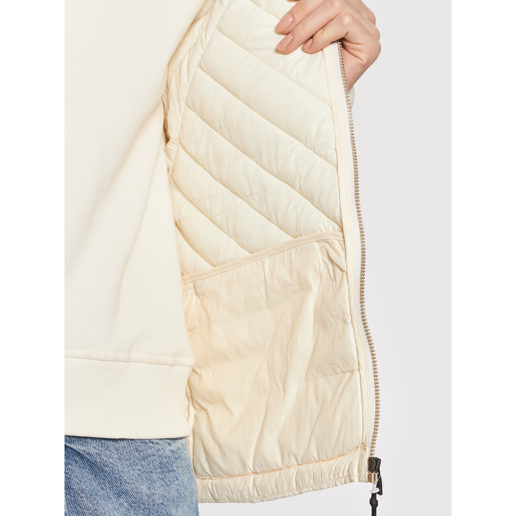 Didriksons Пухено яке Enja 503886 Екрю Slim Fit - Pepit.bg