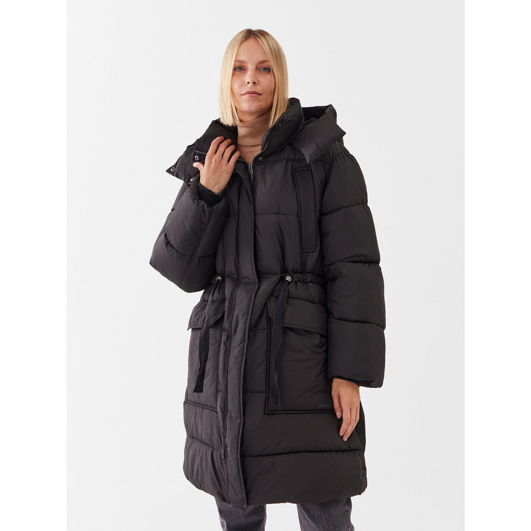Didriksons Пухено яке Rind 504276 Черен Oversize - Pepit.bg