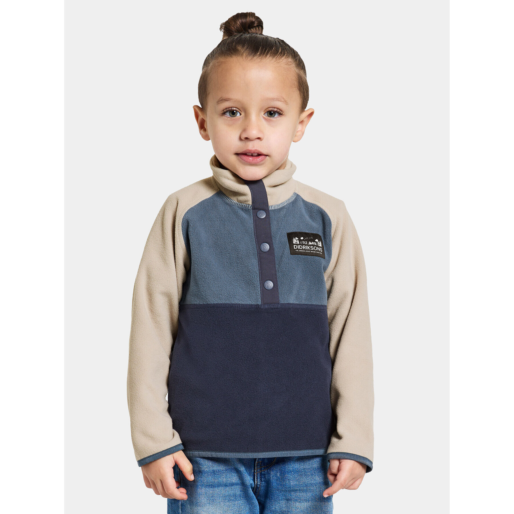 Didriksons Суитшърт Monte Kids Half Butt 505008 Тъмносин Regular Fit - Pepit.bg