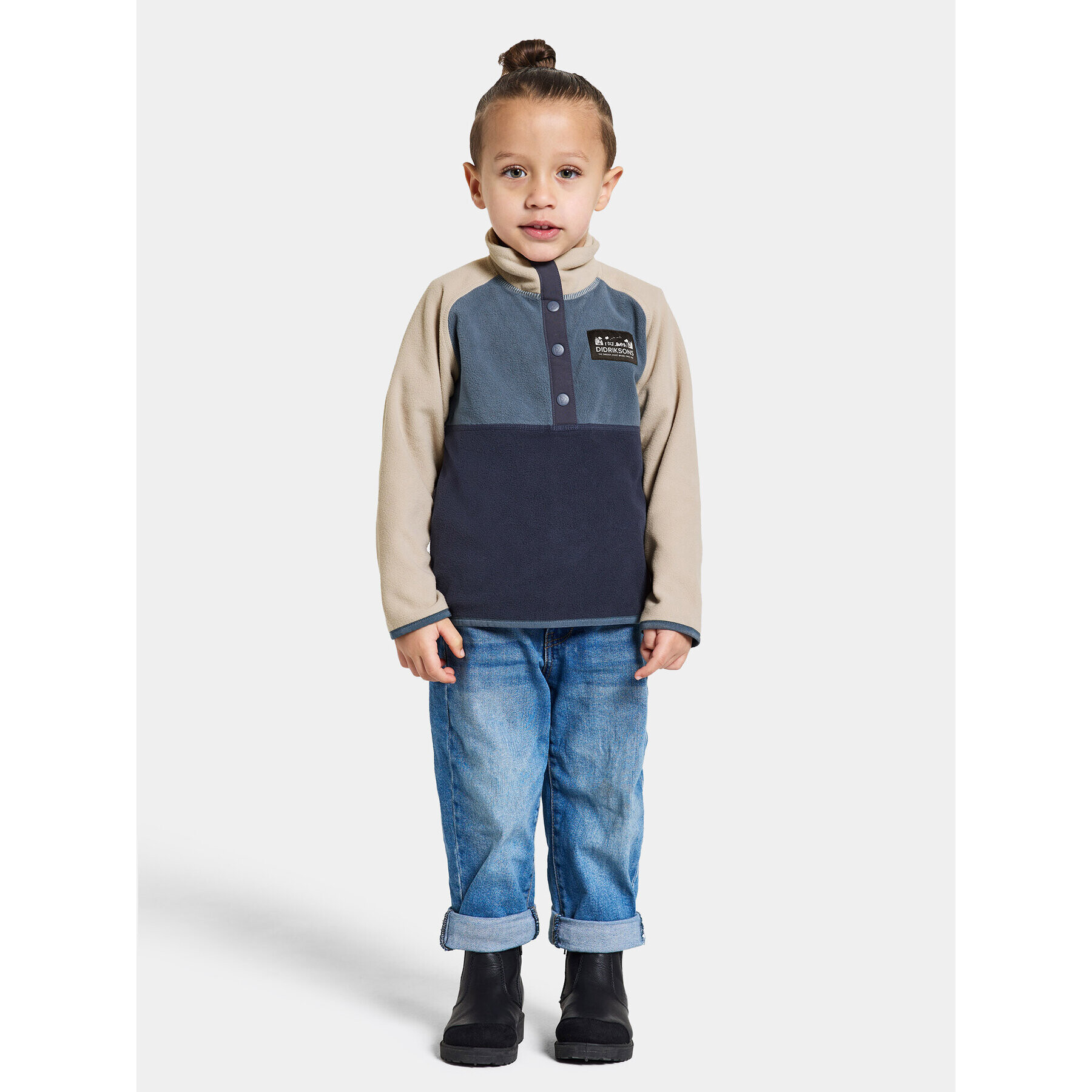 Didriksons Суитшърт Monte Kids Half Butt 505008 Тъмносин Regular Fit - Pepit.bg