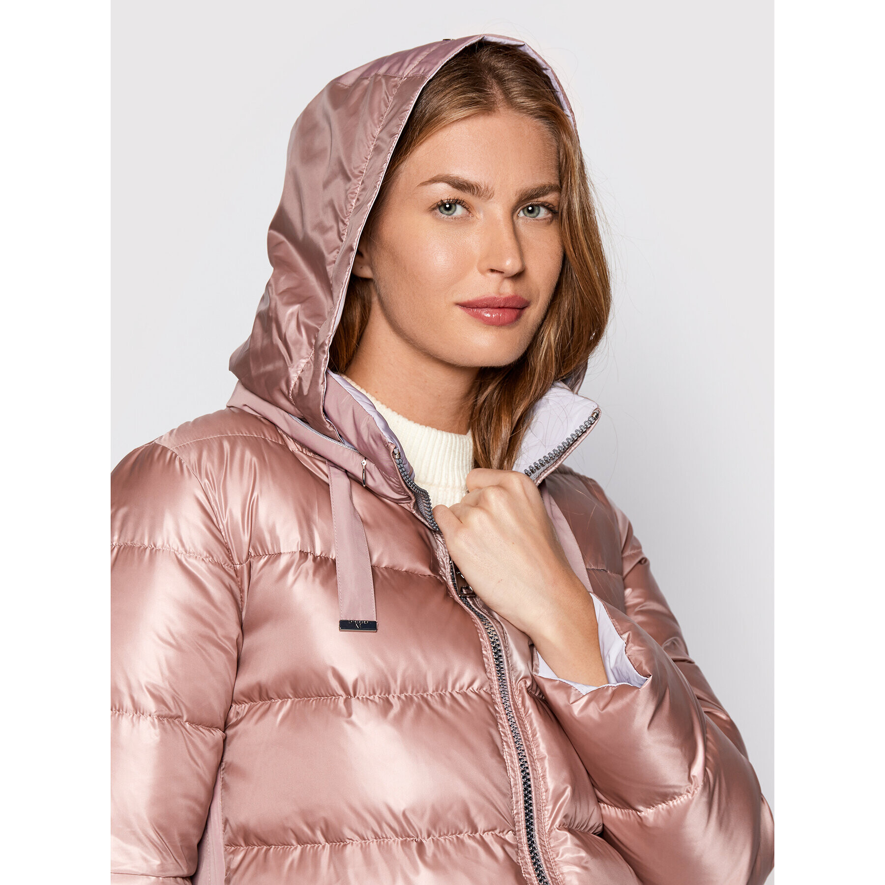 Diego M Пухено яке 22IP-R265 Розов Regular Fit - Pepit.bg