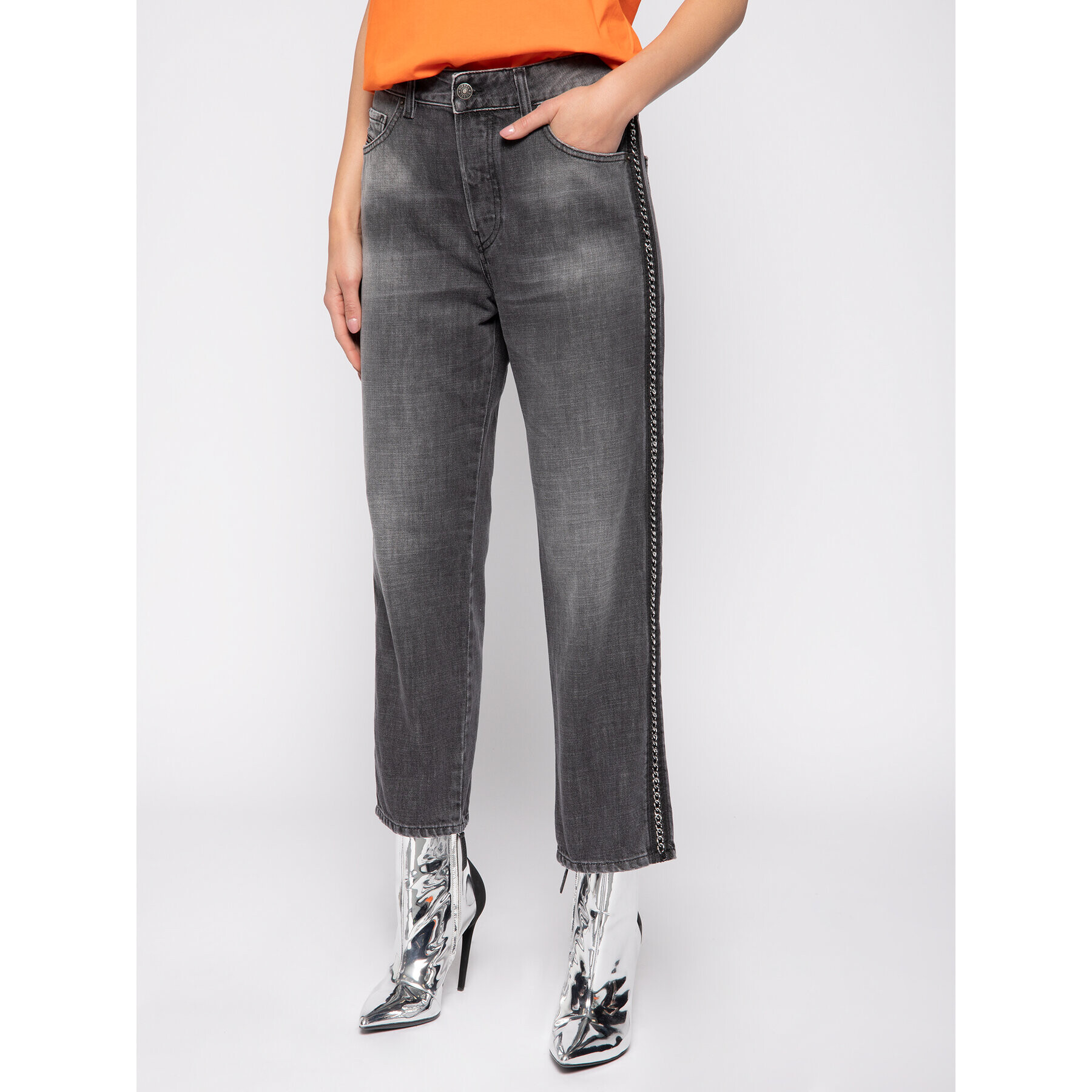 Diesel Дънки D-Aryel 00SE6T 0096I Сив Straight Fit - Pepit.bg