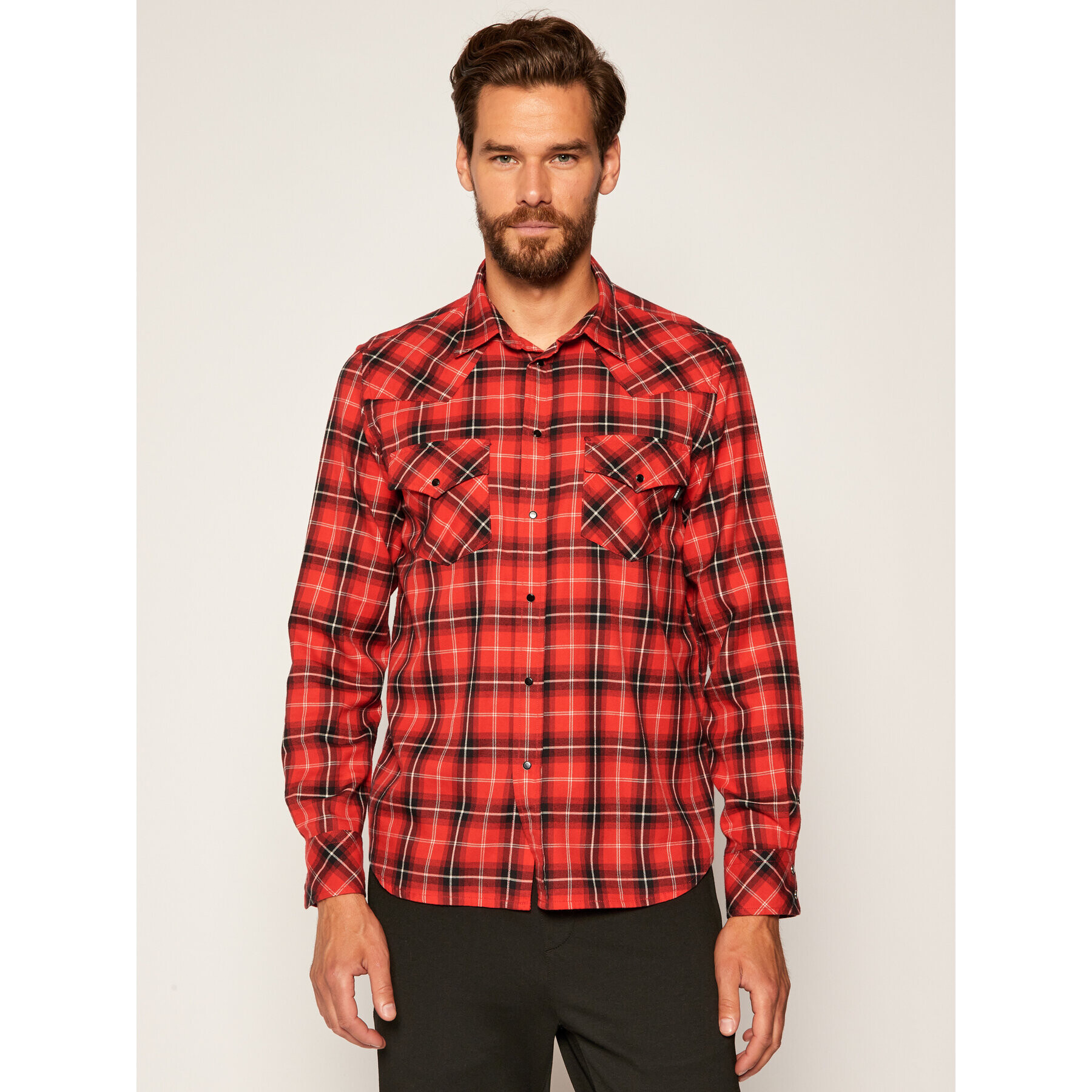 Diesel Риза East Long 00S96C 0SAXQ Червен Regular Fit - Pepit.bg