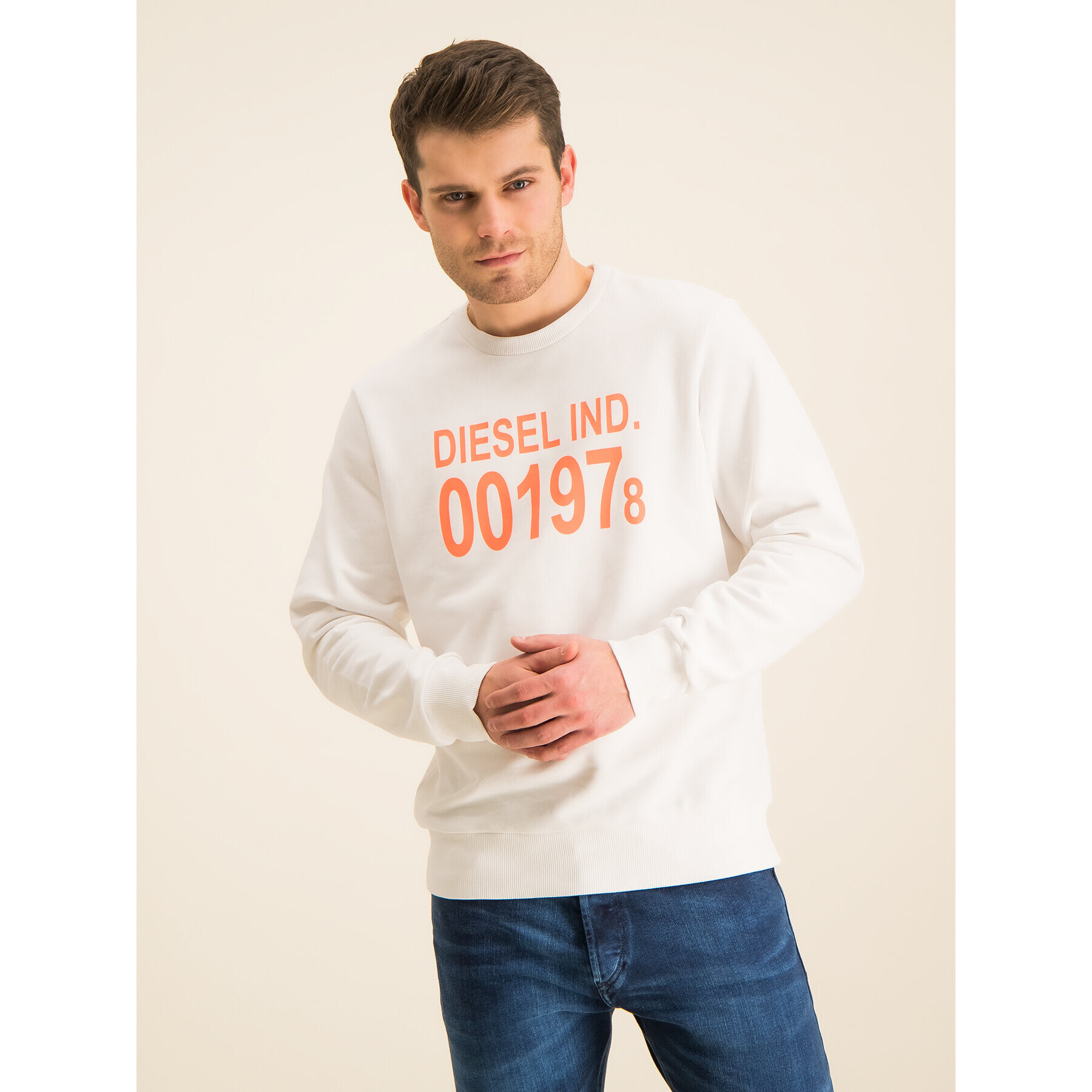 Diesel Суитшърт S-Girk-J3 00SDPY 0IAJH Бял Regular Fit - Pepit.bg