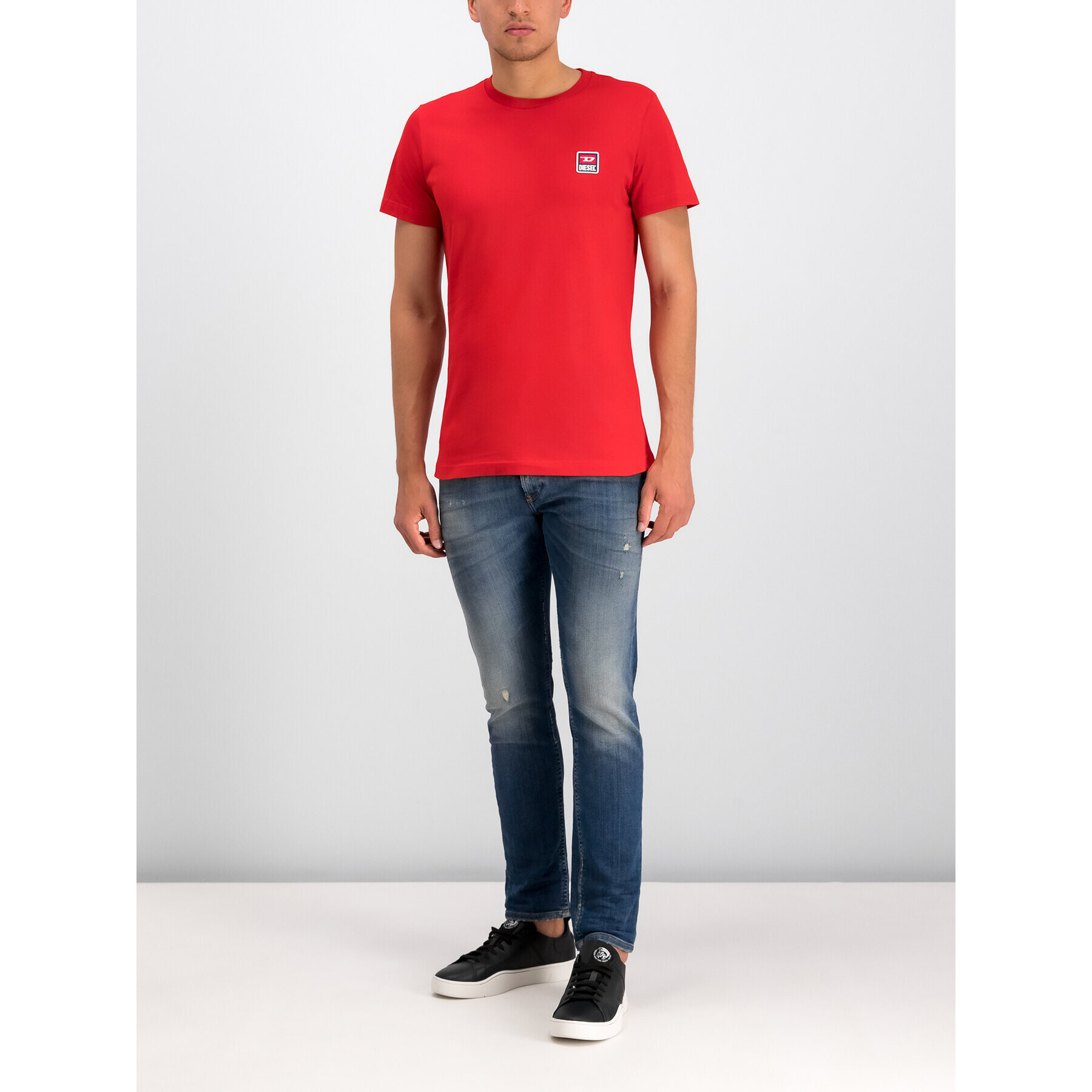 Diesel Тишърт 00SZ7W 0PATI Червен Regular Fit - Pepit.bg