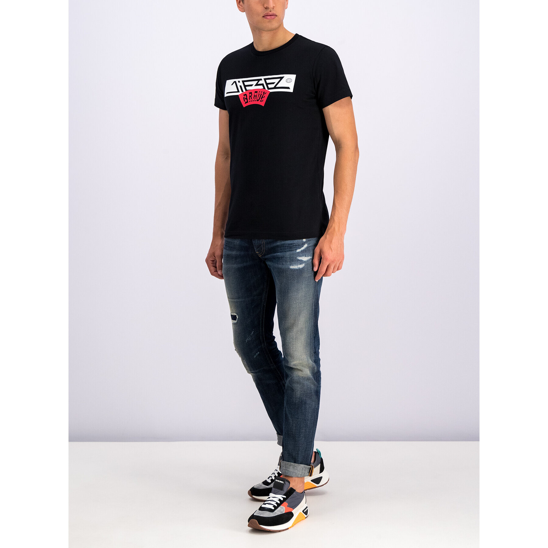 Diesel Тишърт T-Diego-A1 00SW7R 0091A Черен Regular Fit - Pepit.bg
