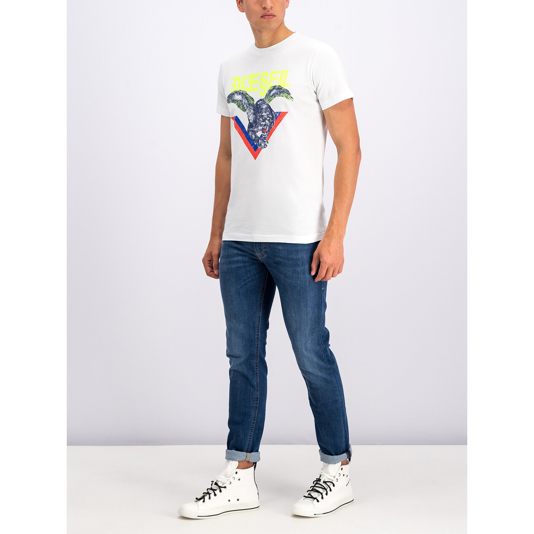 Diesel Тишърт T-Diego-A4 00SW7D 0BASU Бял Regular Fit - Pepit.bg