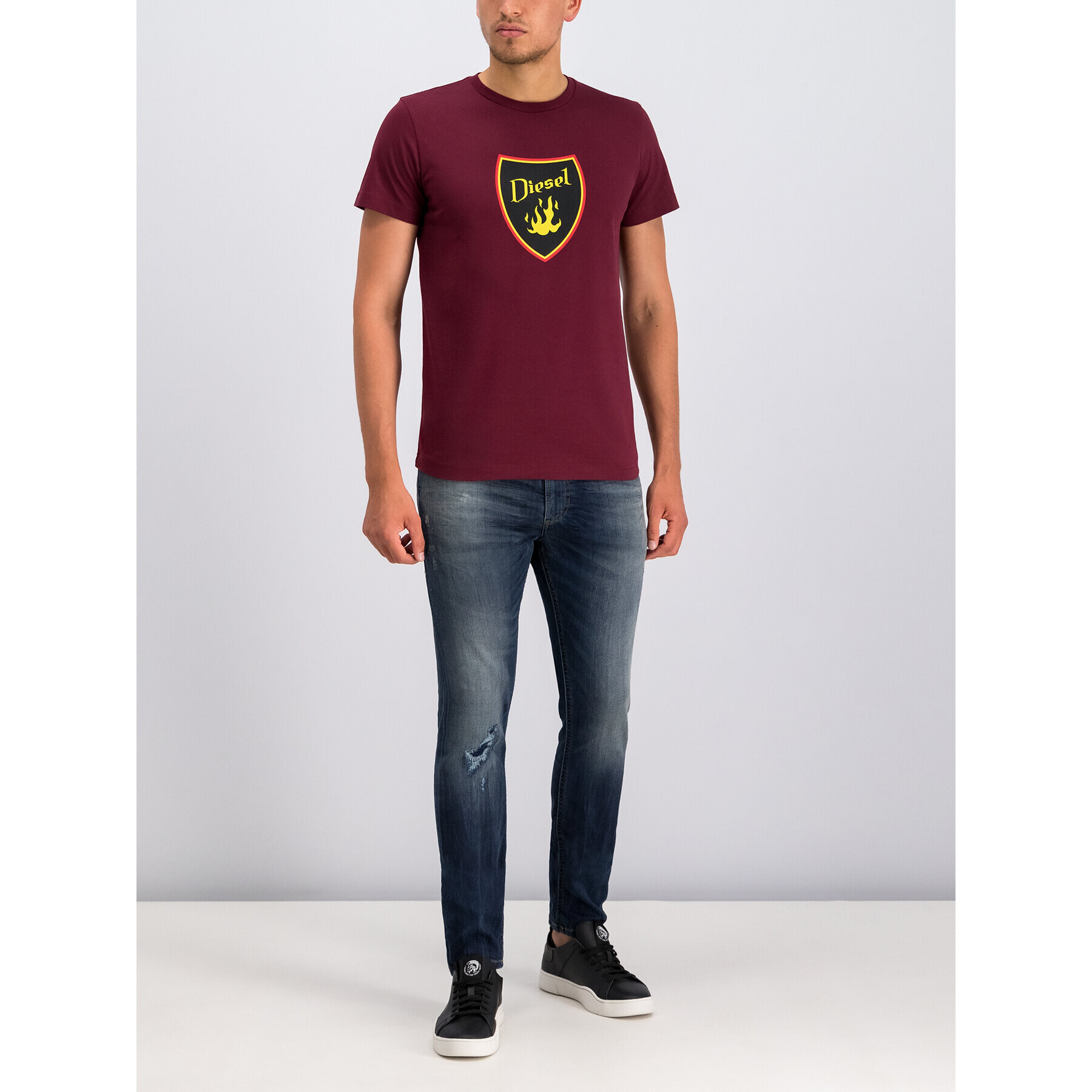 Diesel Тишърт T-Diego-B2 00SXMH 0091A Бордо Regular Fit - Pepit.bg