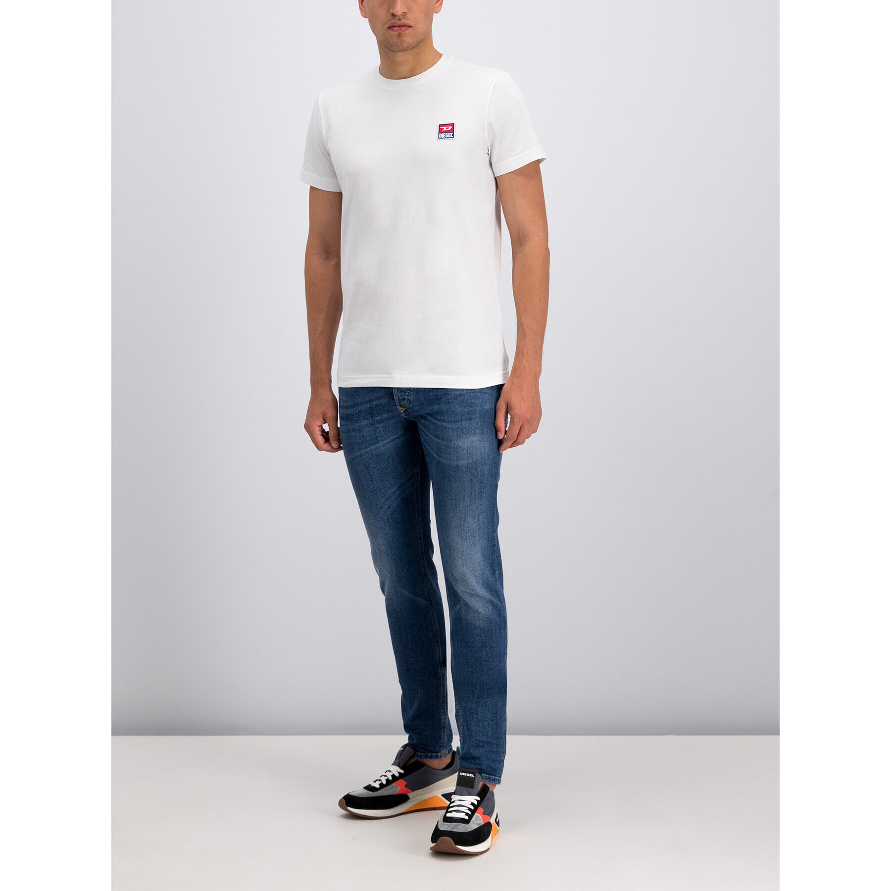Diesel Тишърт T-Diego-Div 00SZ7W 0PATI Бял Regular Fit - Pepit.bg
