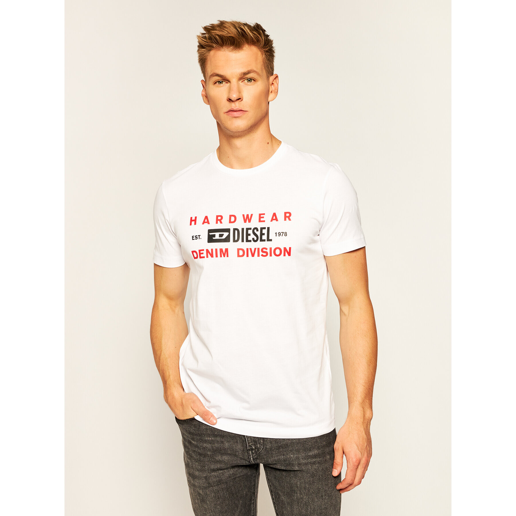 Diesel Тишърт T-Diegos-K32 A00354 0AAXJ Бял Regular Fit - Pepit.bg