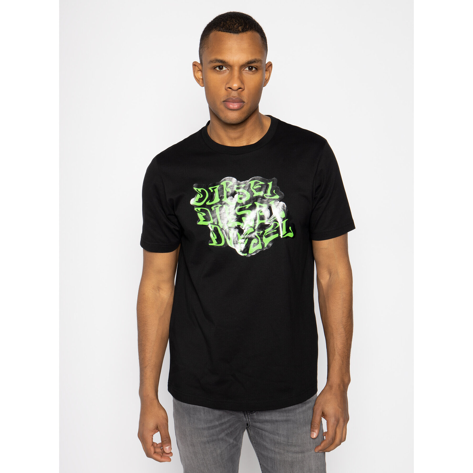 Diesel Тишърт T-Just-J20 00SASG 0091A Черен Regular Fit - Pepit.bg