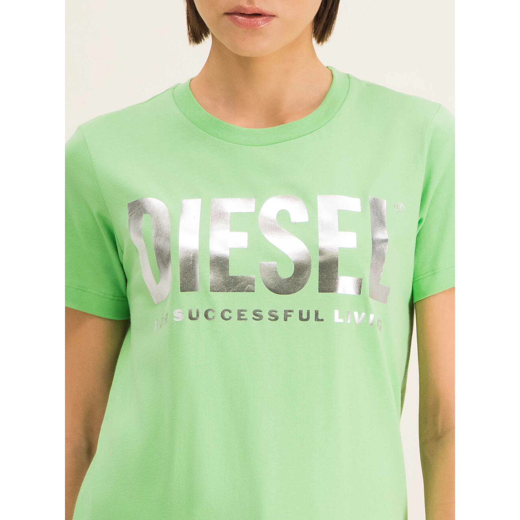 Diesel Тишърт T-Sily 00SYW8 0CATJ Зелен Regular Fit - Pepit.bg