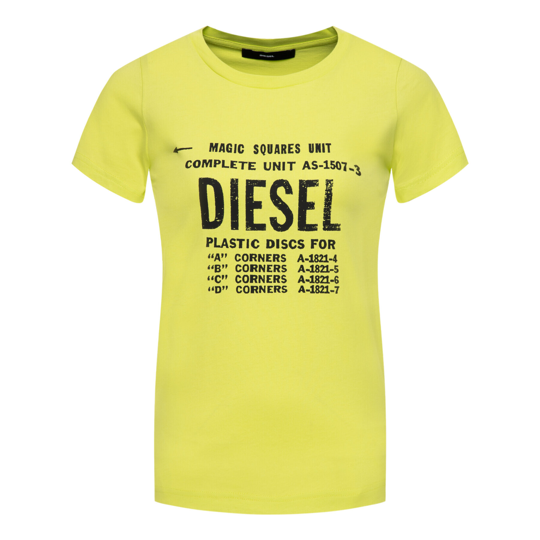 Diesel Тишърт T-Sily-ZF 00SYVT Жълт Regular Fit - Pepit.bg