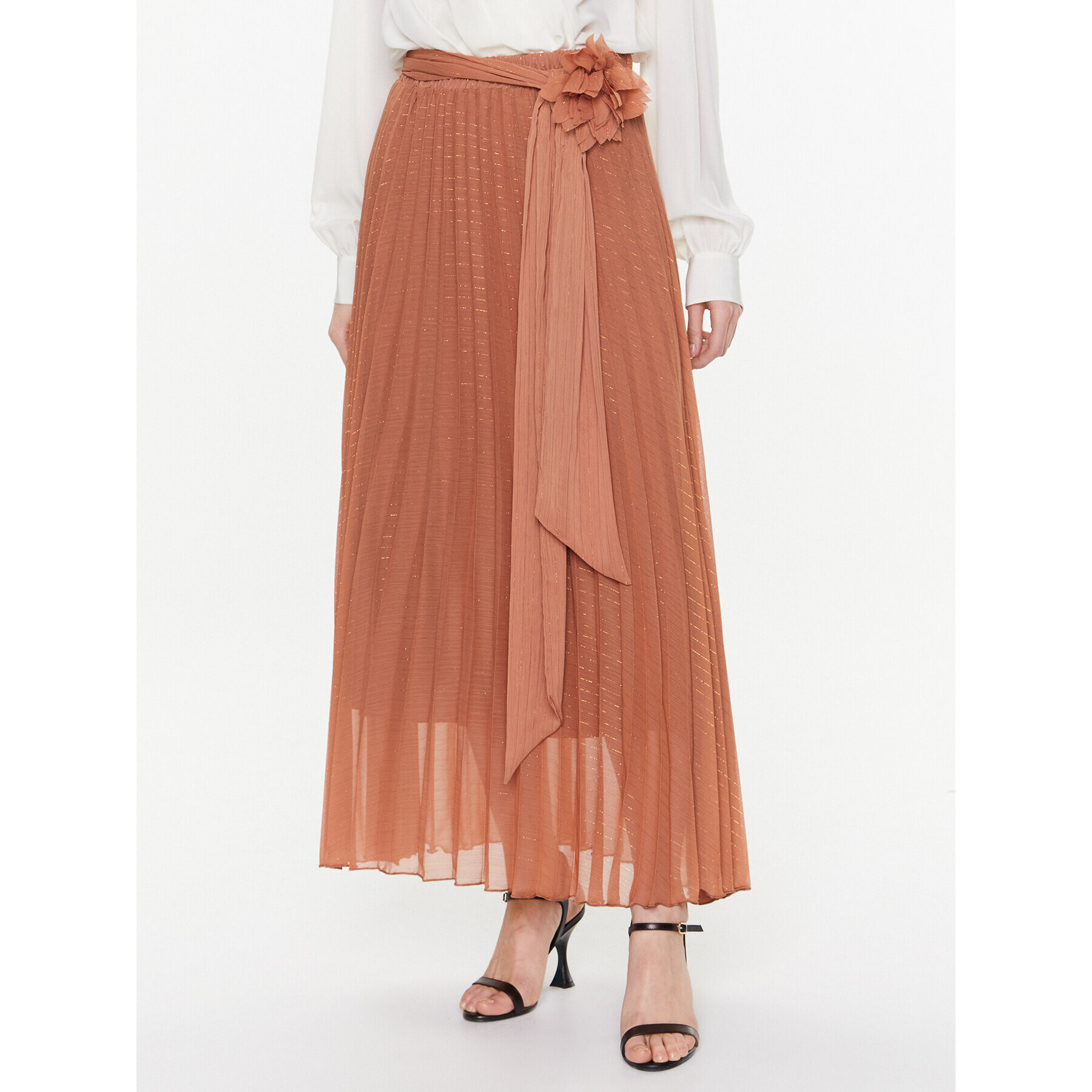 Dixie Плисирана пола G319V007A Кафяв Regular Fit - Pepit.bg
