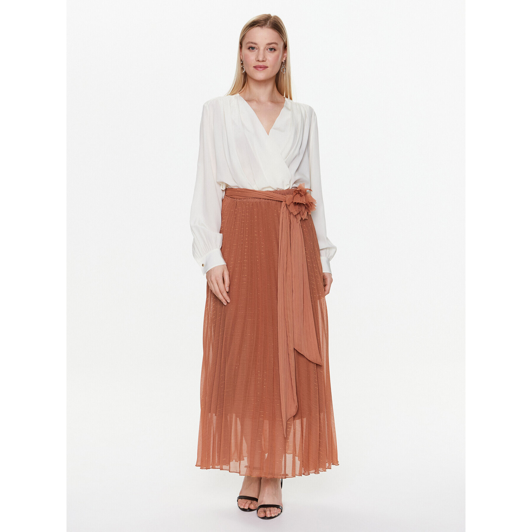 Dixie Плисирана пола G319V007A Кафяв Regular Fit - Pepit.bg