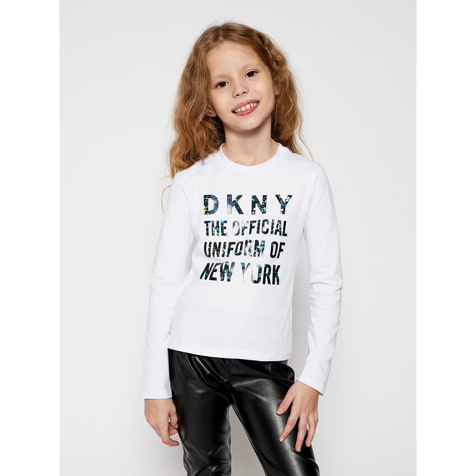 DKNY Блуза D35Q81 S Бял Regular Fit - Pepit.bg