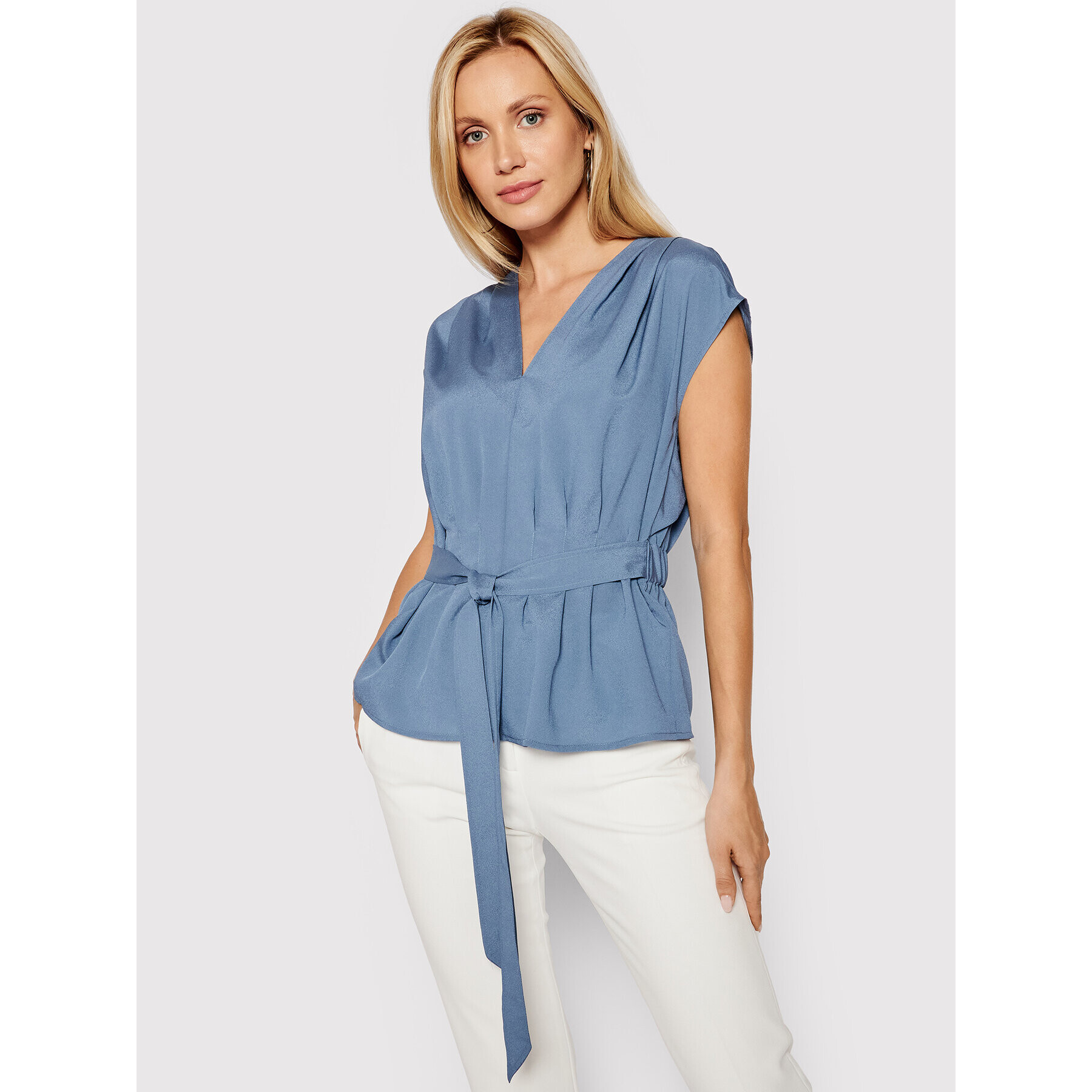 DKNY Блуза P0FA6FZA Тъмносин Regular Fit - Pepit.bg