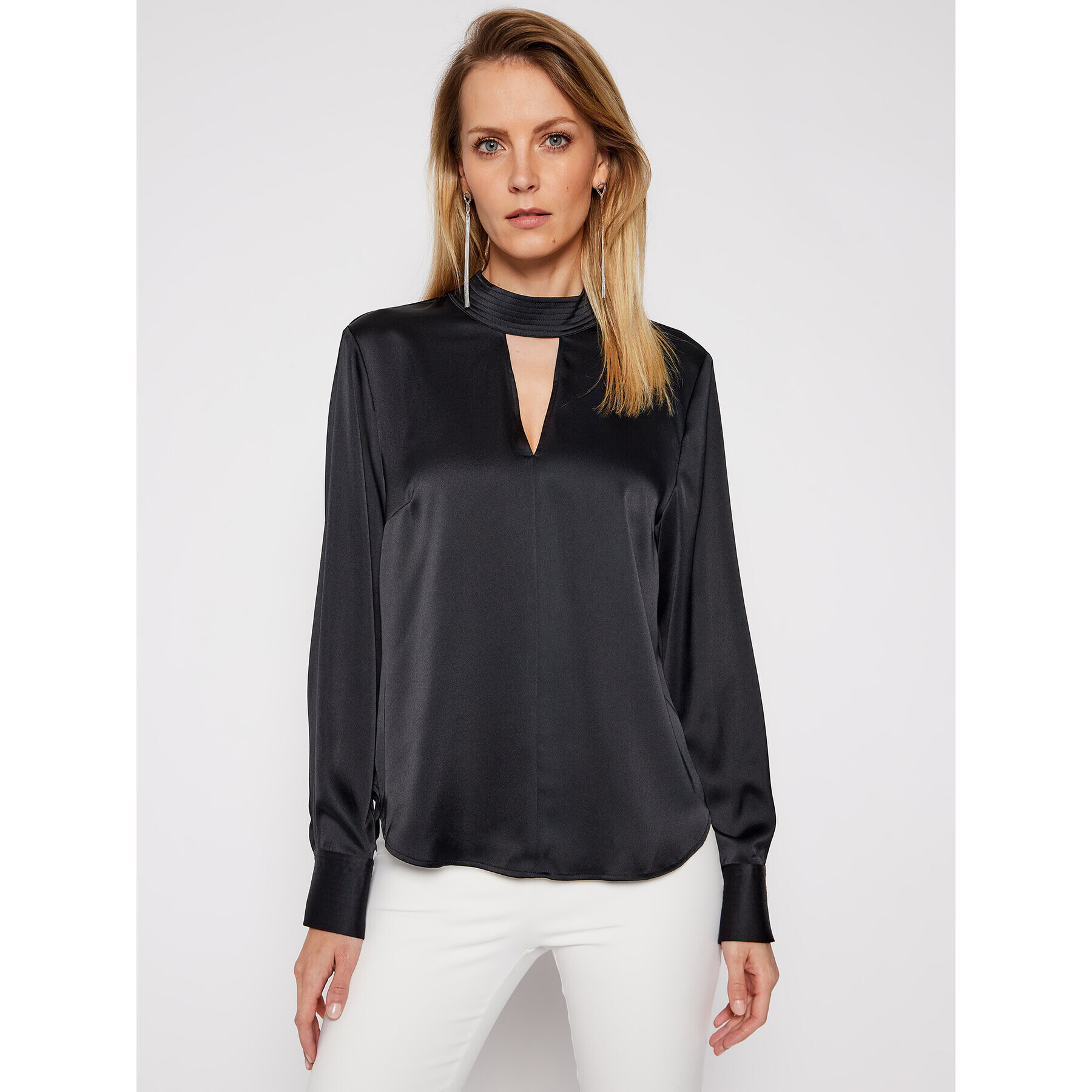 DKNY Блуза P0JAVHOQ Черен Regular Fit - Pepit.bg