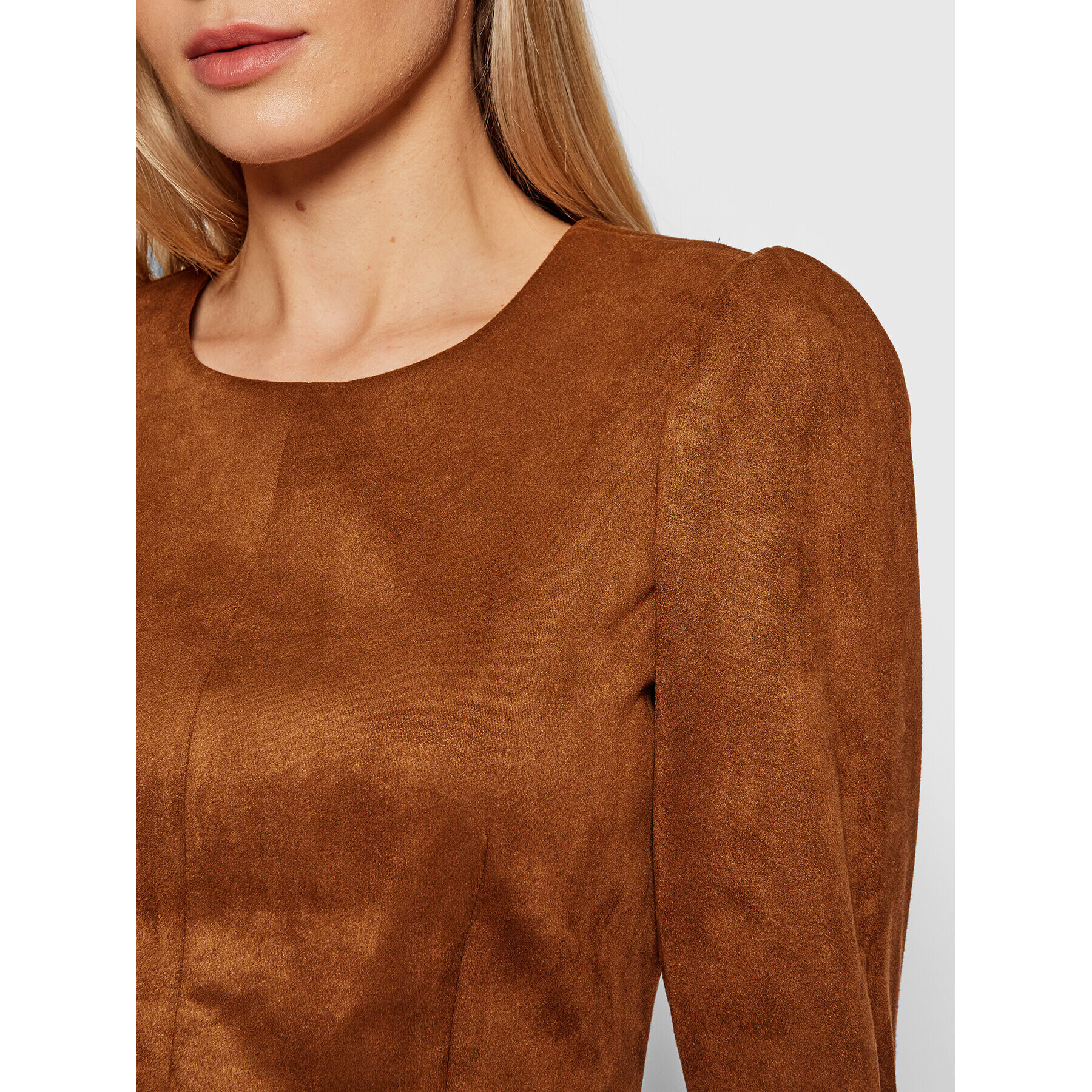 DKNY Блуза P1HA7I75 Кафяв Slim Fit - Pepit.bg