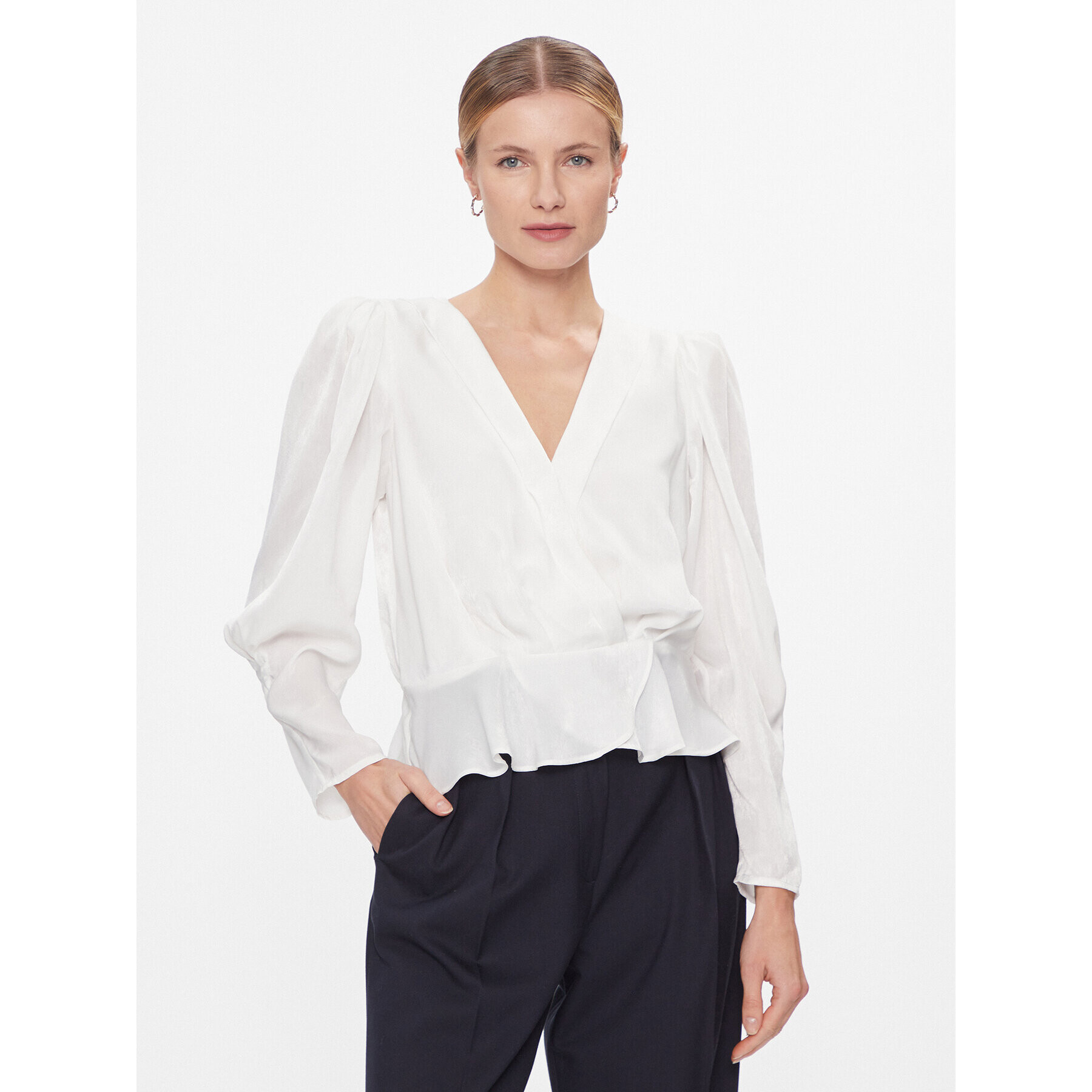 DKNY Блуза P34ANQ01 Бял Regular Fit - Pepit.bg