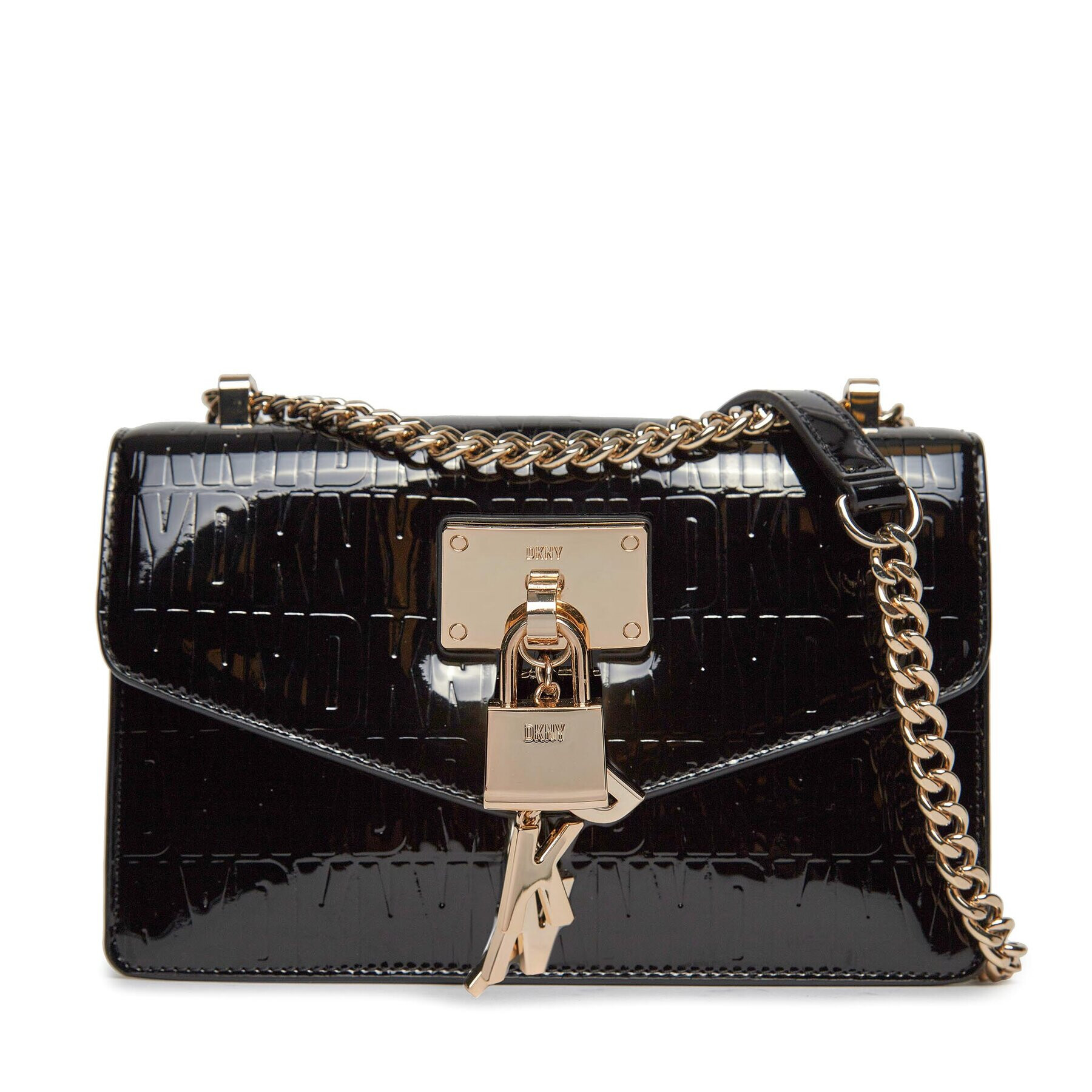 DKNY Дамска чанта Elissa Sm Flap Shoul R333XC81 Черен - Pepit.bg