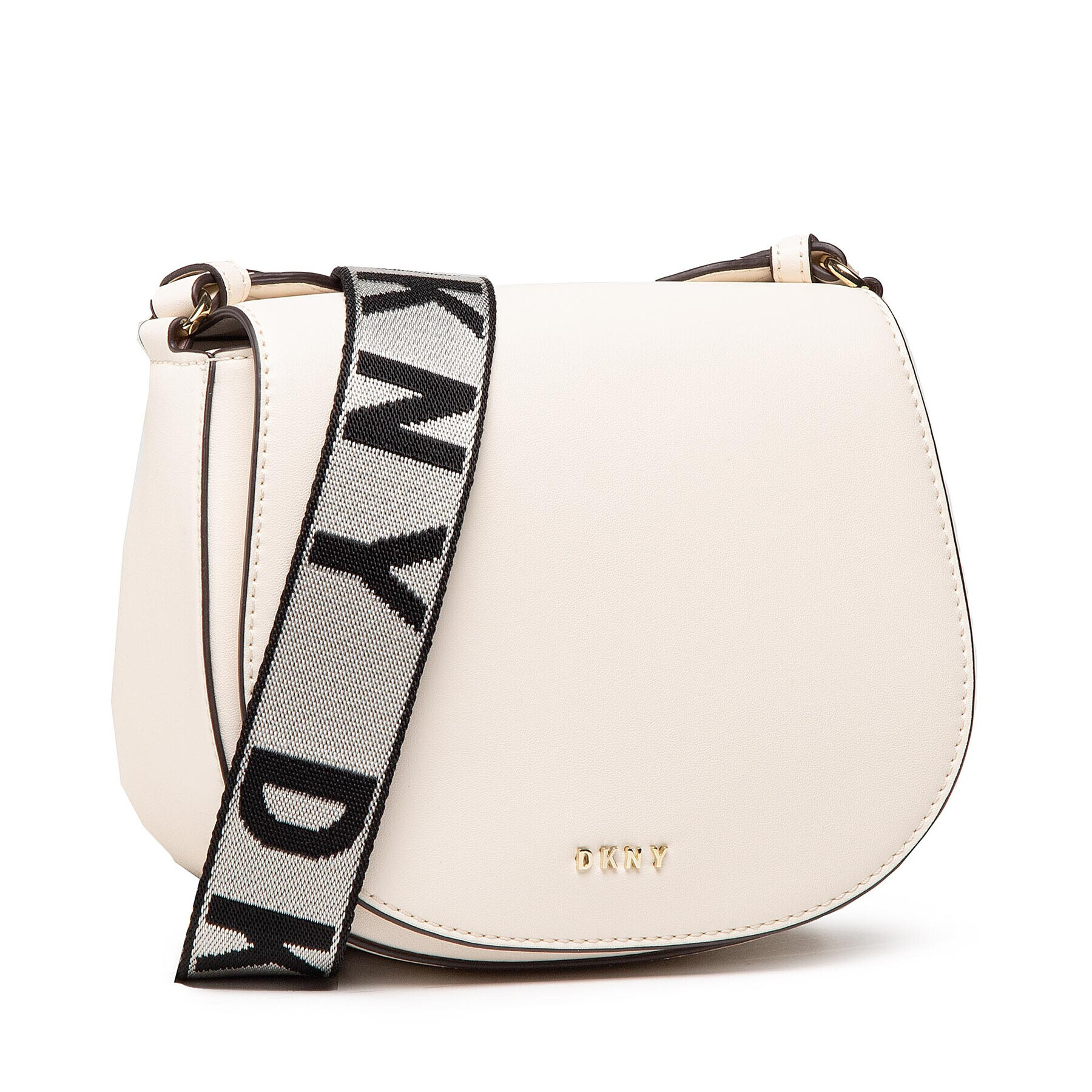 DKNY Дамска чанта Winonna Saddle Bag R12EKM64 Бял - Pepit.bg