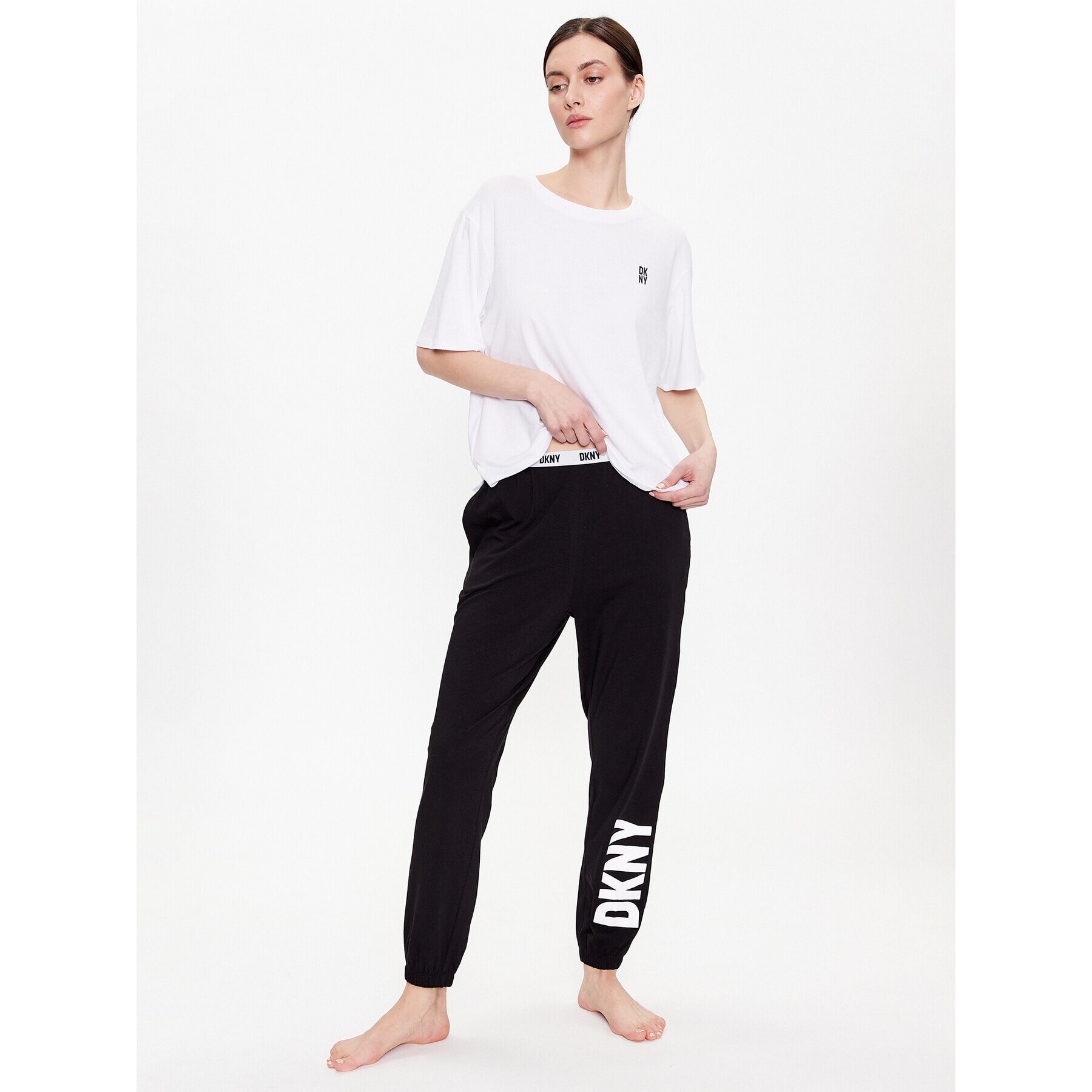 DKNY Долнище на пижама YI2822635 Черен Regular Fit - Pepit.bg