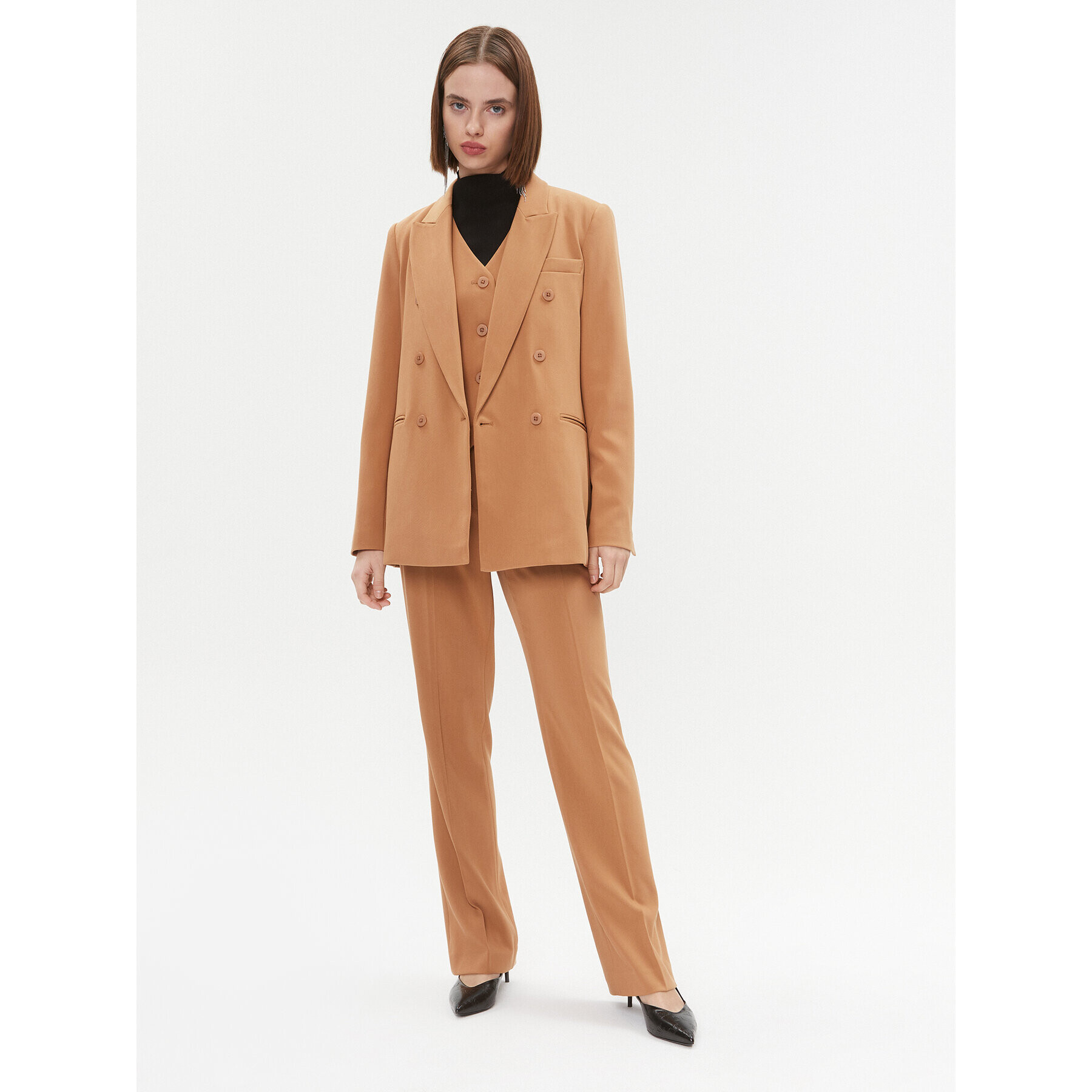 DKNY Елек UG3VX083 Кафяв Regular Fit - Pepit.bg
