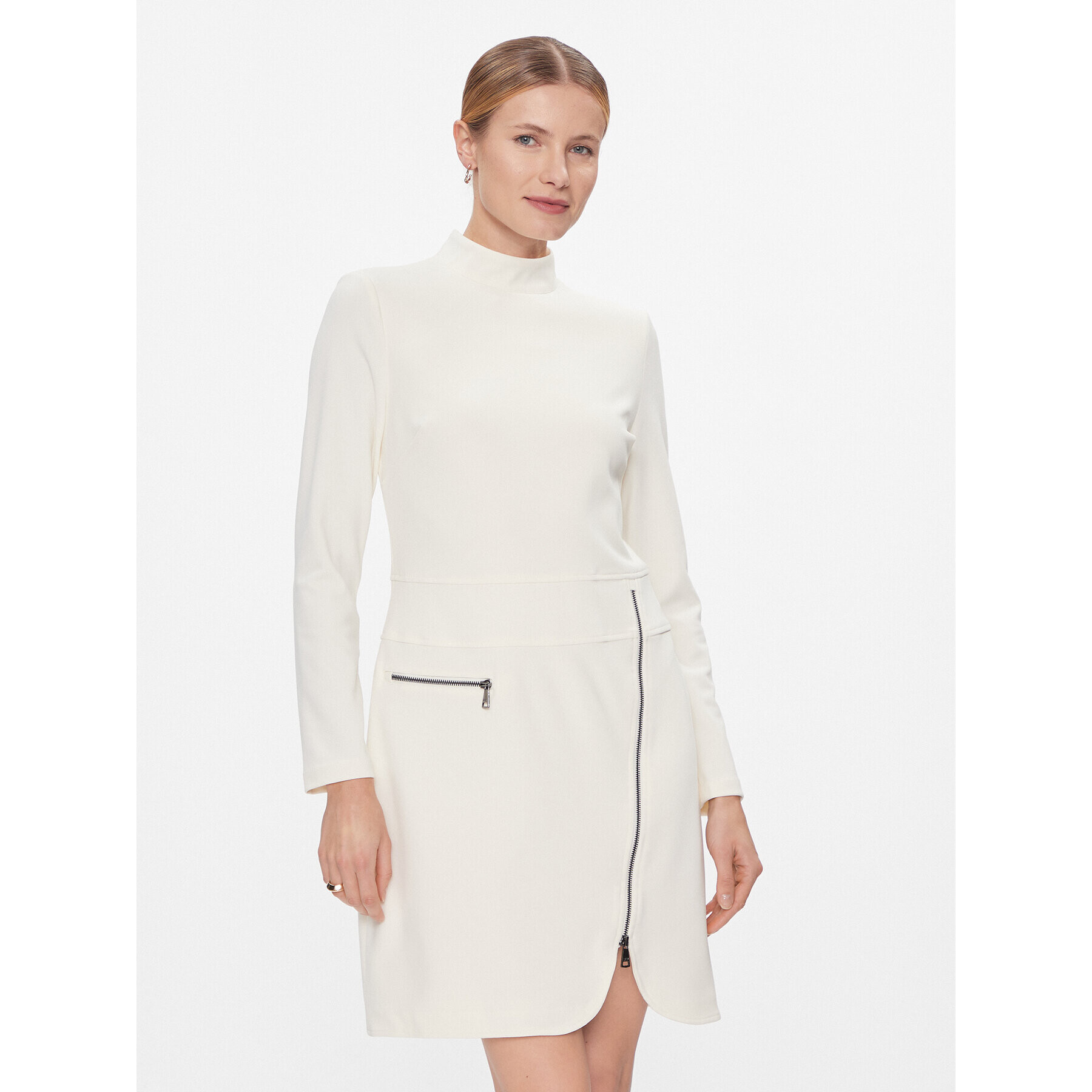 DKNY Коктейлна рокля DD3J1430 Екрю Regular Fit - Pepit.bg