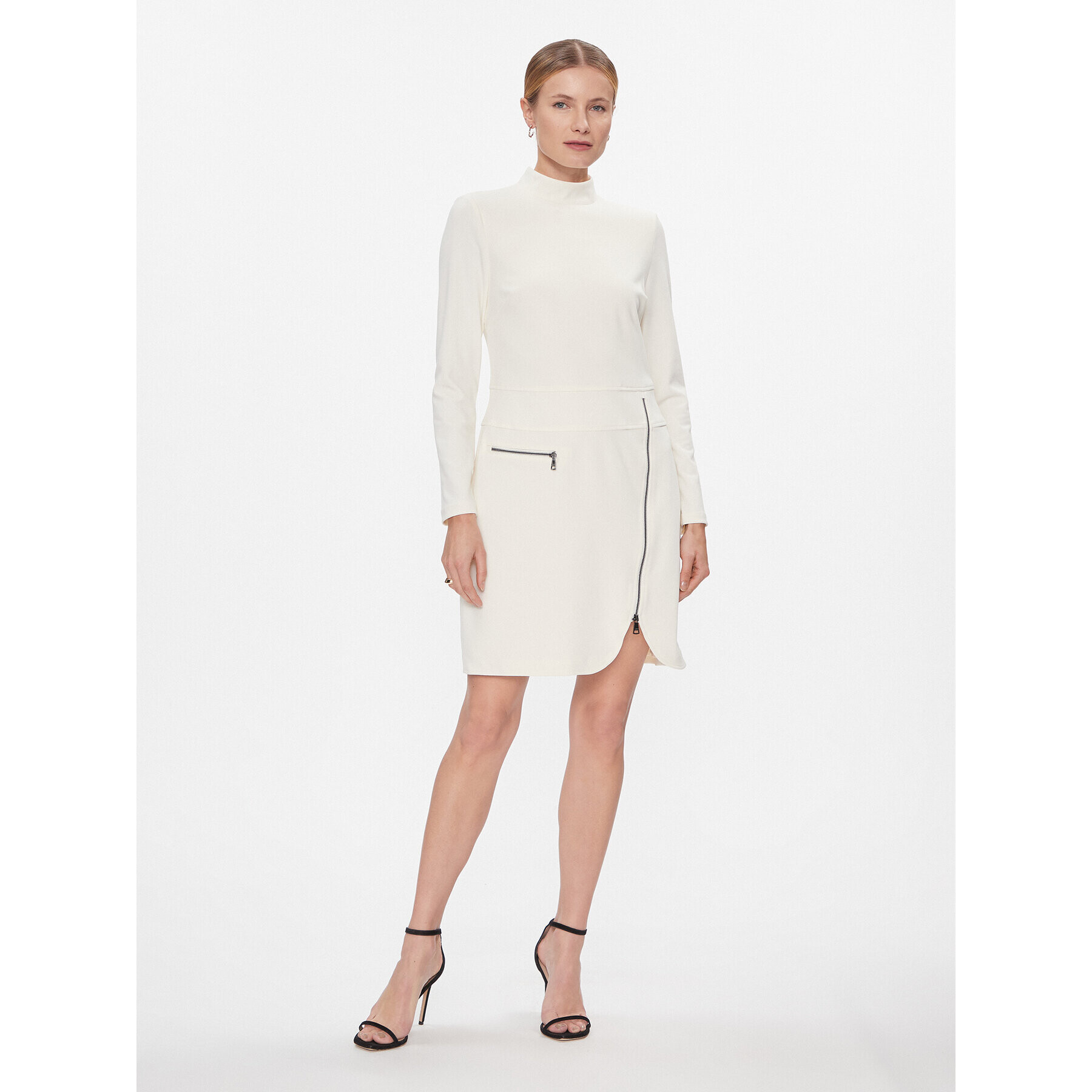 DKNY Коктейлна рокля DD3J1430 Екрю Regular Fit - Pepit.bg