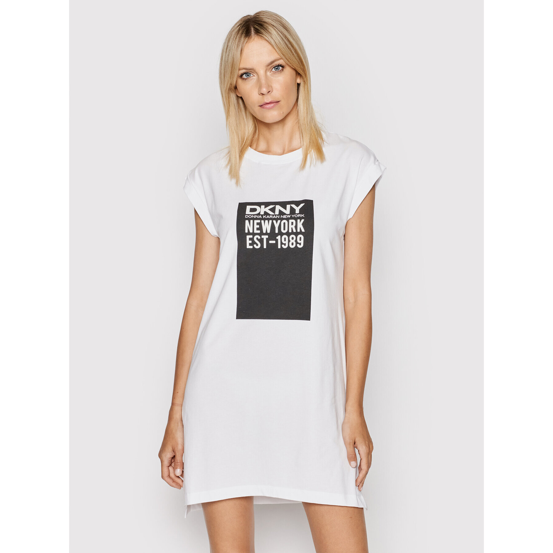 DKNY Ежедневна рокля P1DTEB2M Бял Relaxed Fit - Pepit.bg