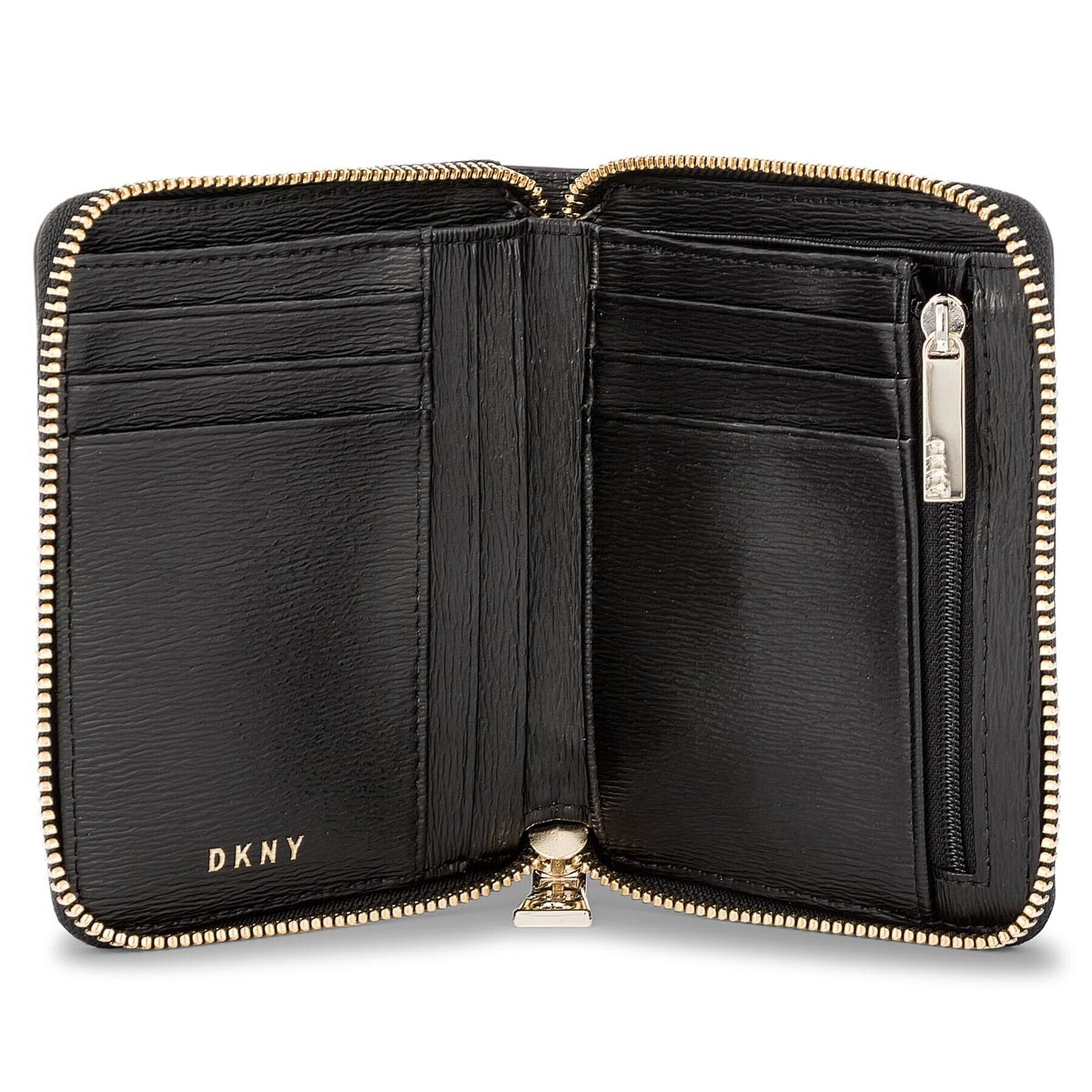 DKNY Голям дамски портфейл Bryant Sm Zip Around R8313656 Черен - Pepit.bg