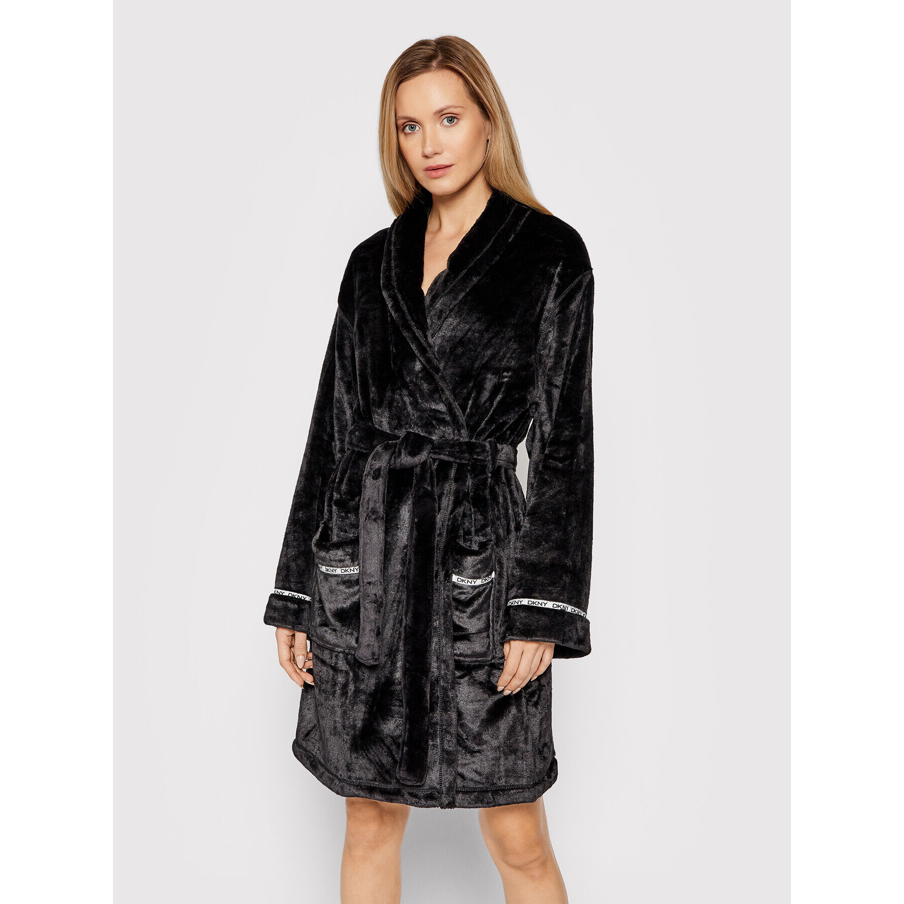DKNY Халат YI2122498F Черен - Pepit.bg