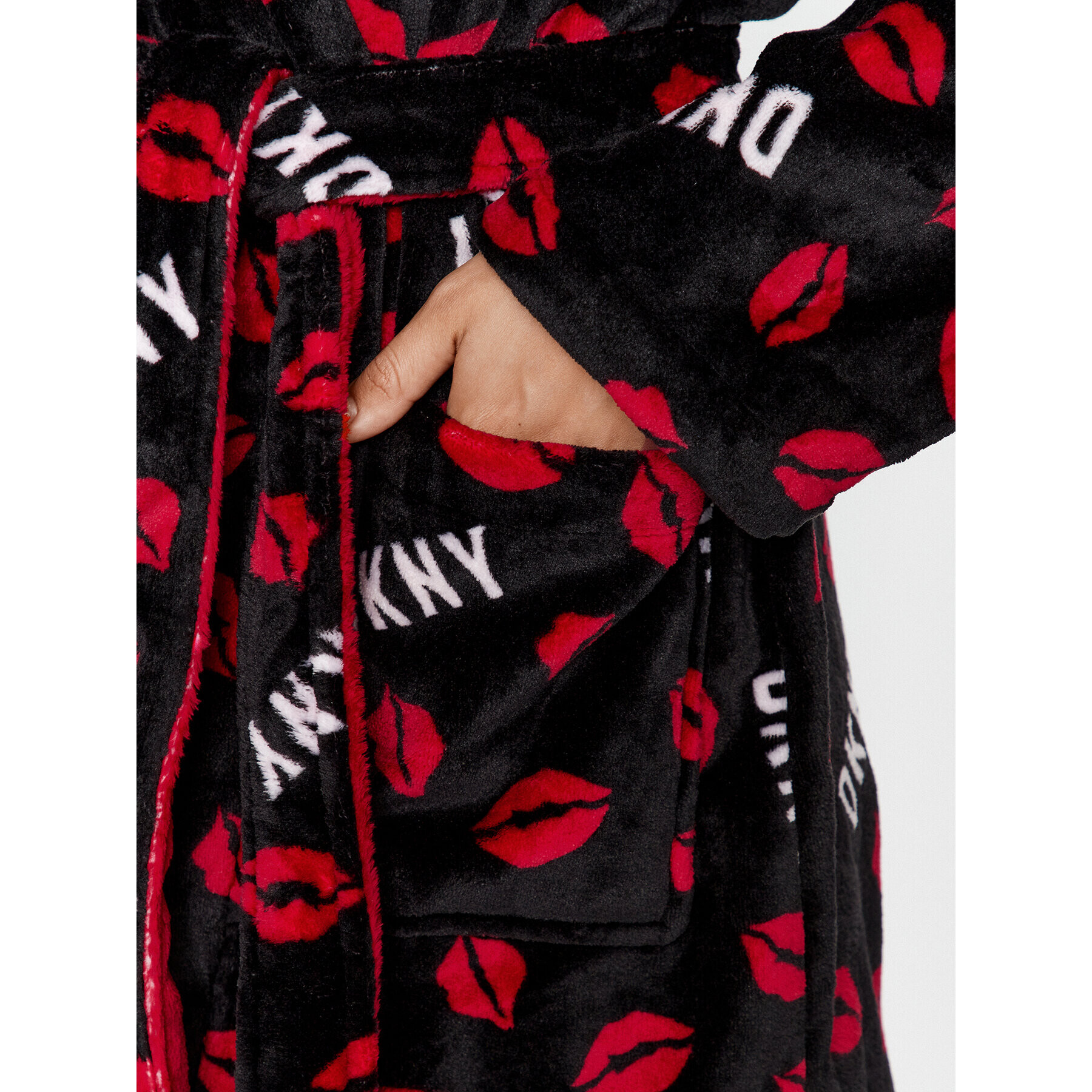 DKNY Халат YI2322688 Черен Regular Fit - Pepit.bg