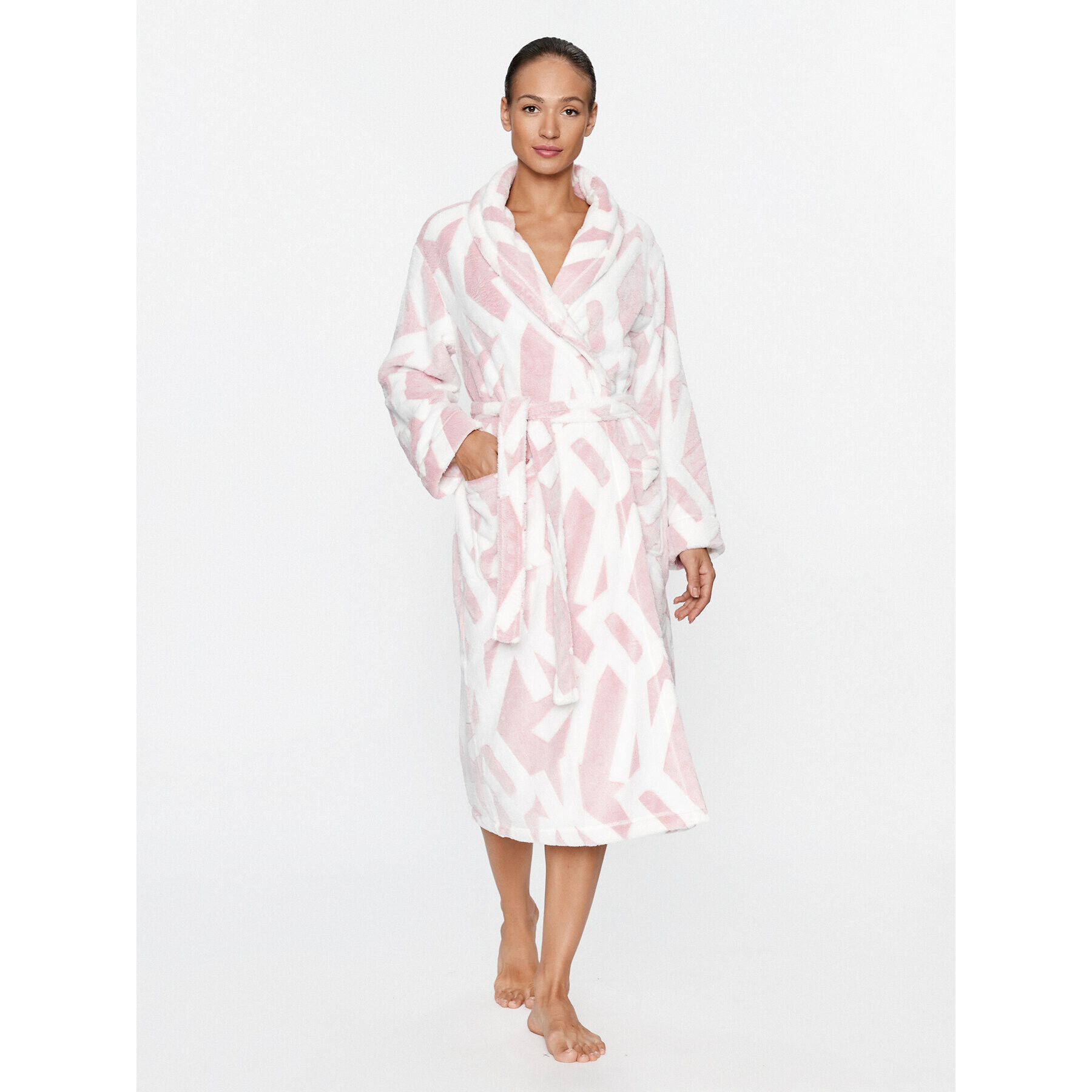 DKNY Халат YI2522688F Бял Regular Fit - Pepit.bg