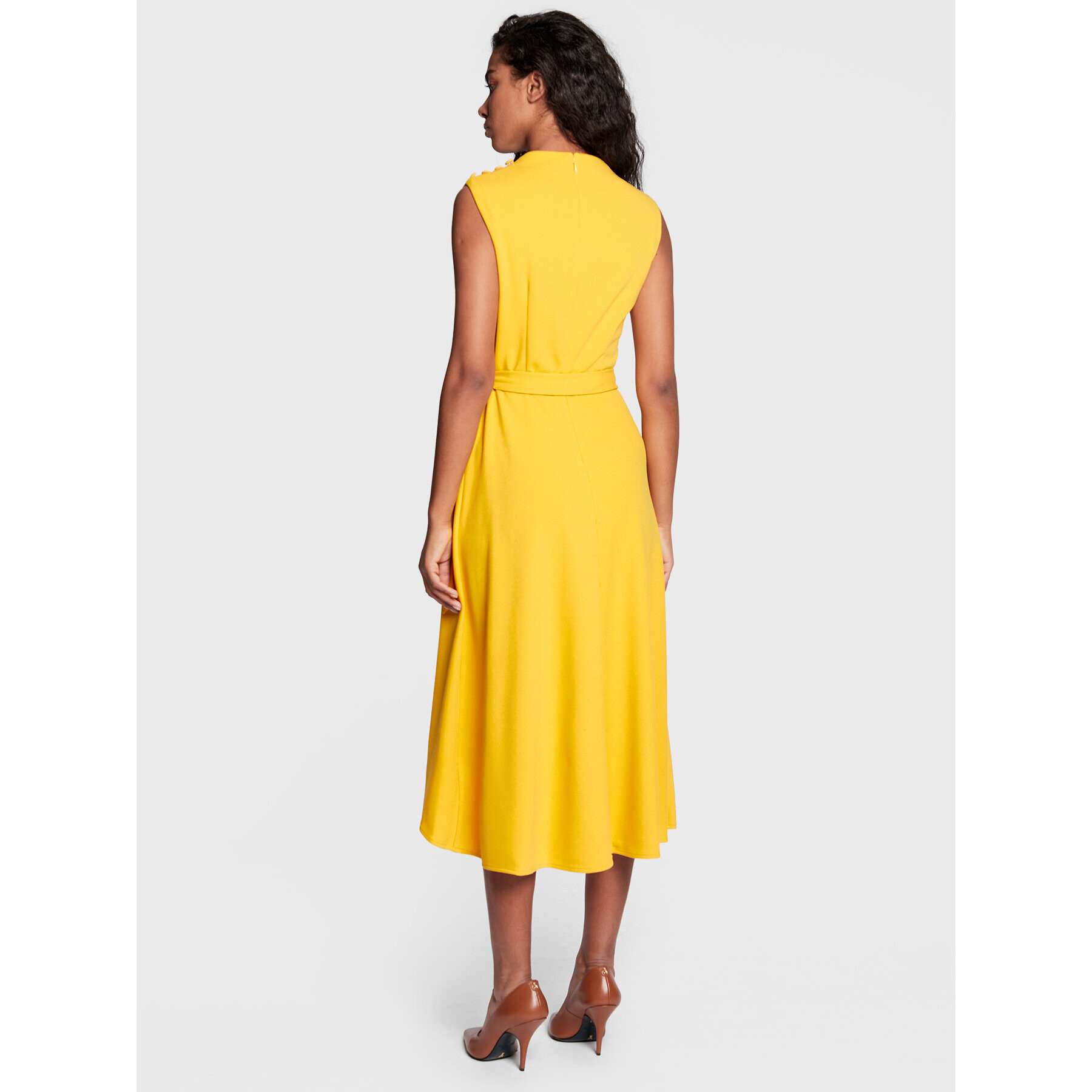 DKNY Коктейлна рокля DD2G1156 Жълт Regular Fit - Pepit.bg