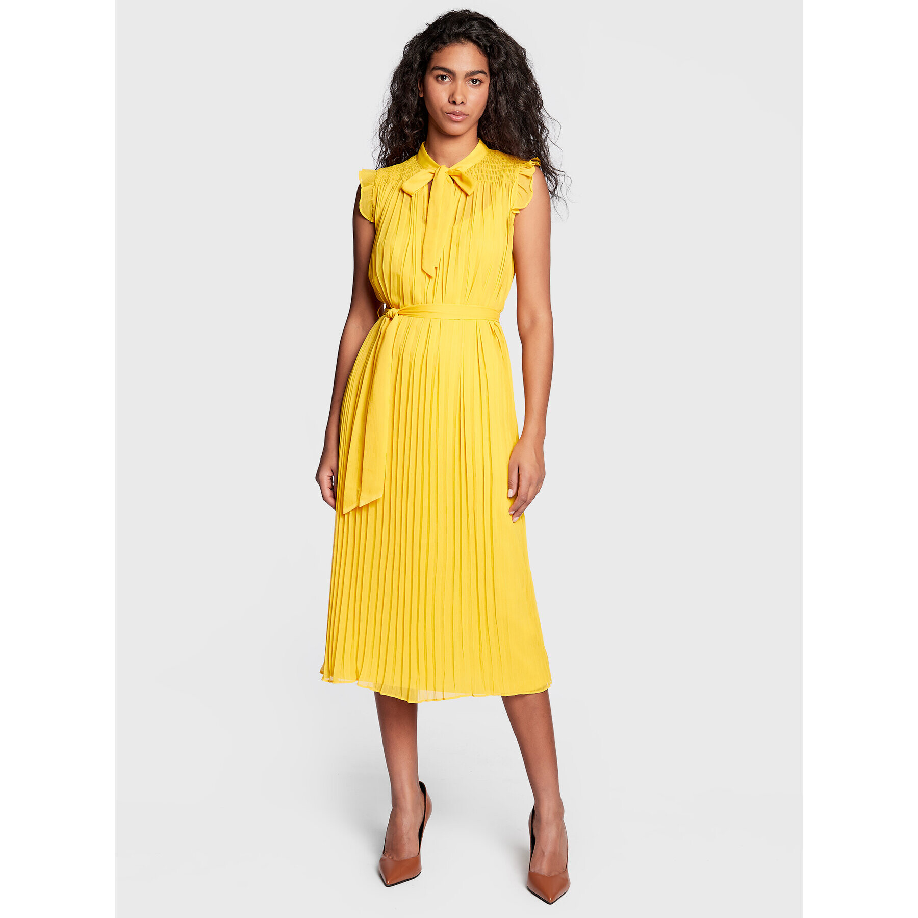DKNY Коктейлна рокля DD2GI937 Жълт Regular Fit - Pepit.bg