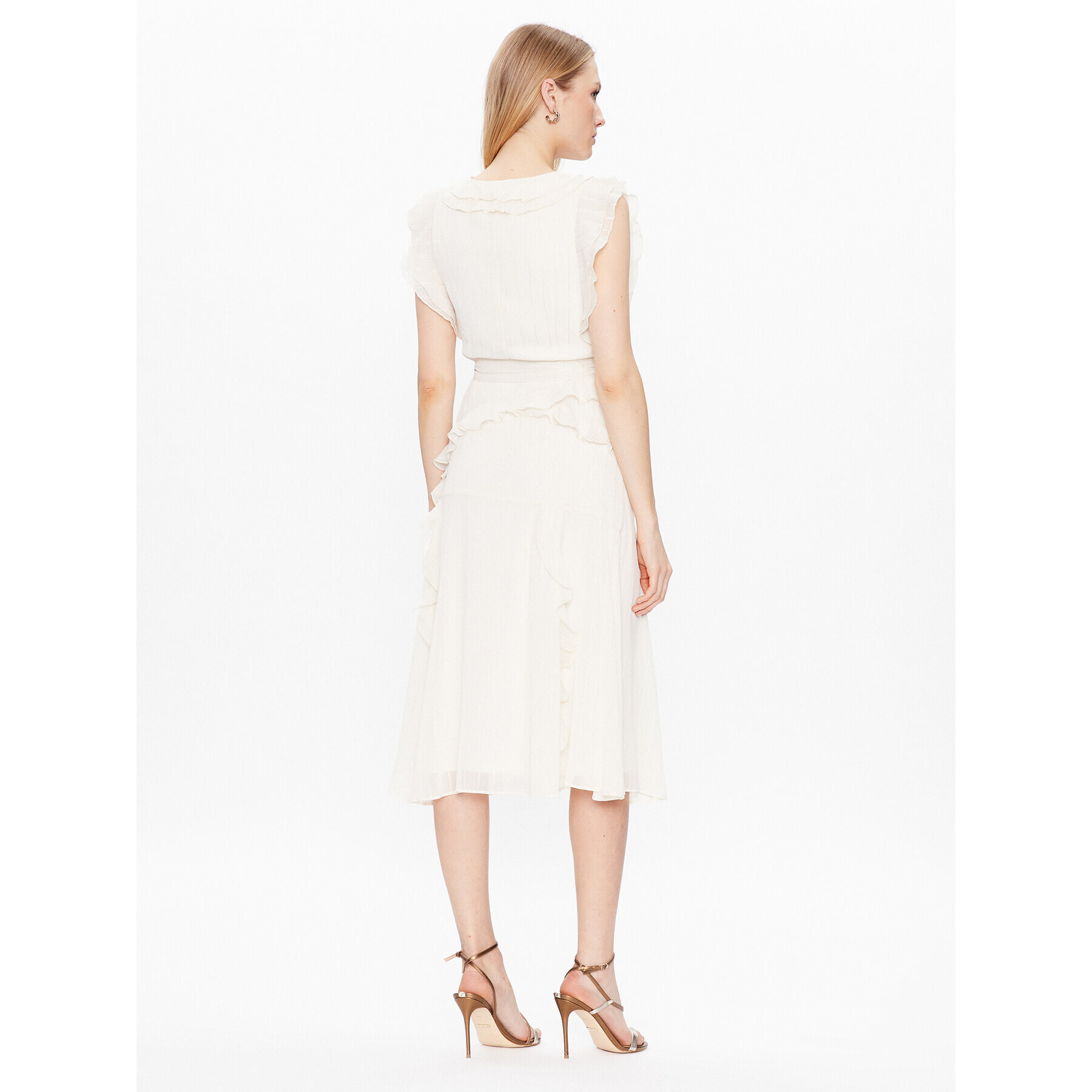 DKNY Коктейлна рокля DD2JD393 Екрю Regular Fit - Pepit.bg