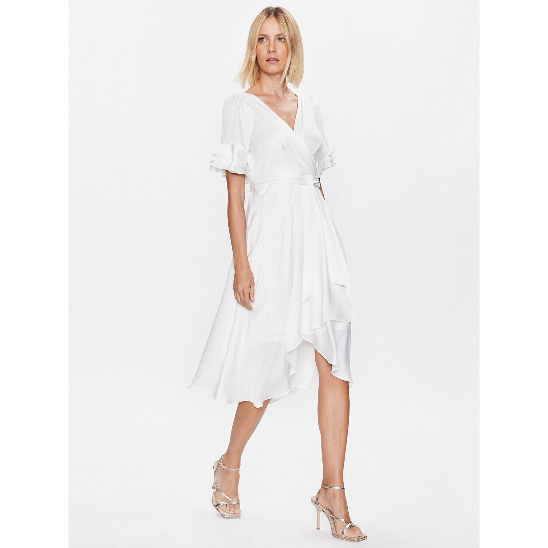DKNY Коктейлна рокля DD3BM335 Екрю Regular Fit - Pepit.bg