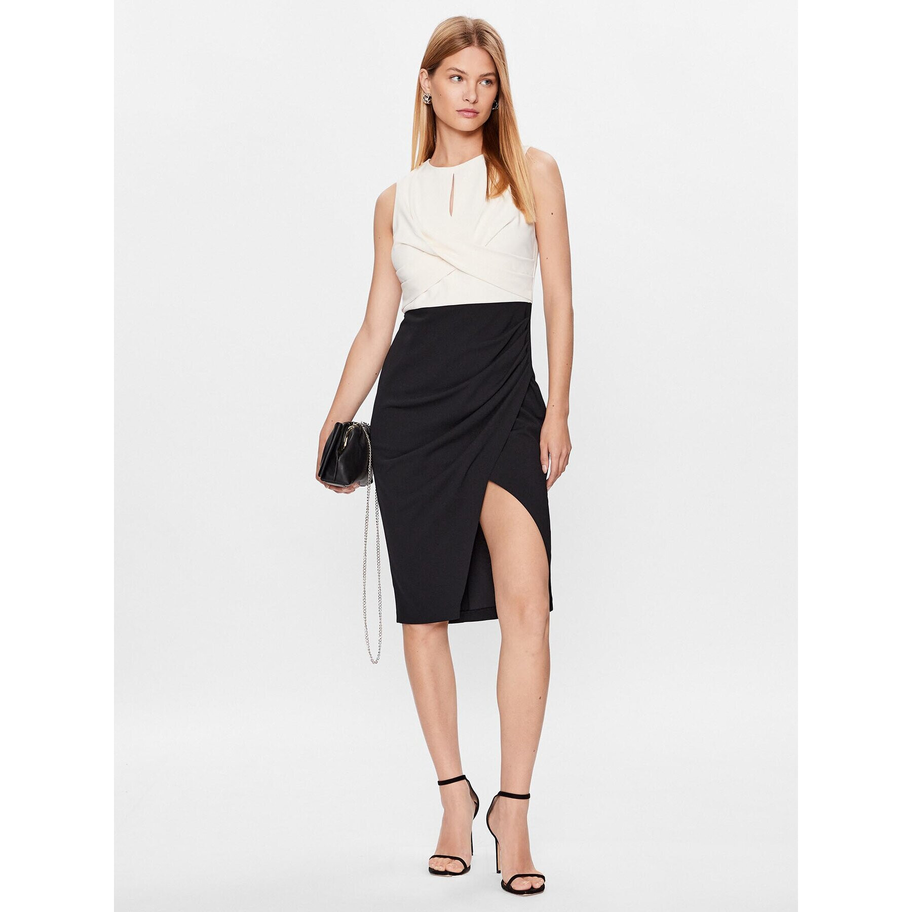 DKNY Коктейлна рокля DD3E1963 Екрю Regular Fit - Pepit.bg