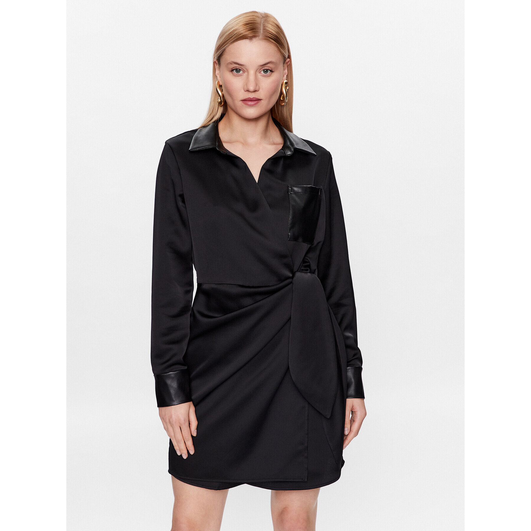 DKNY Коктейлна рокля P3ABRODB Черен Regular Fit - Pepit.bg