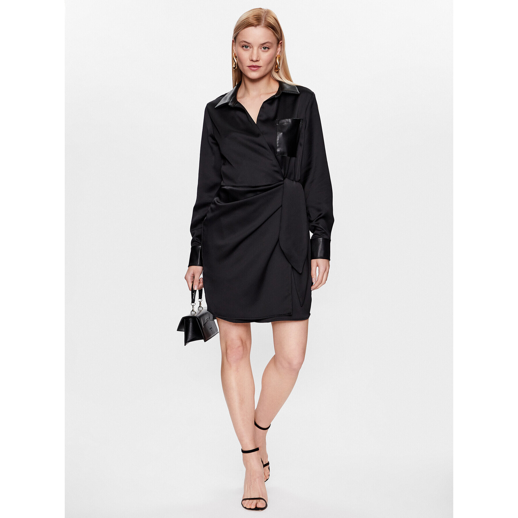 DKNY Коктейлна рокля P3ABRODB Черен Regular Fit - Pepit.bg