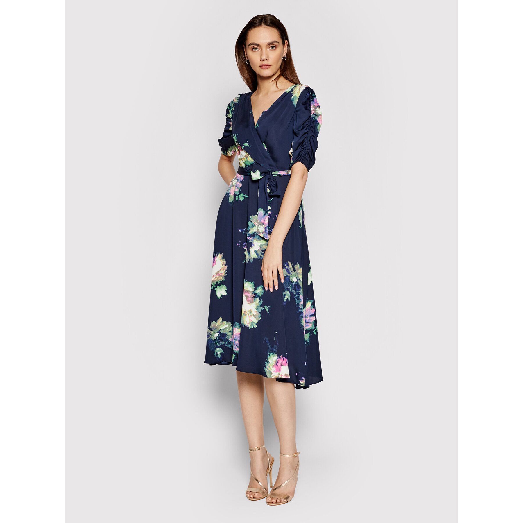 DKNY Коктейлна рокля DD1AM66A Тъмносин Regular Fit - Pepit.bg