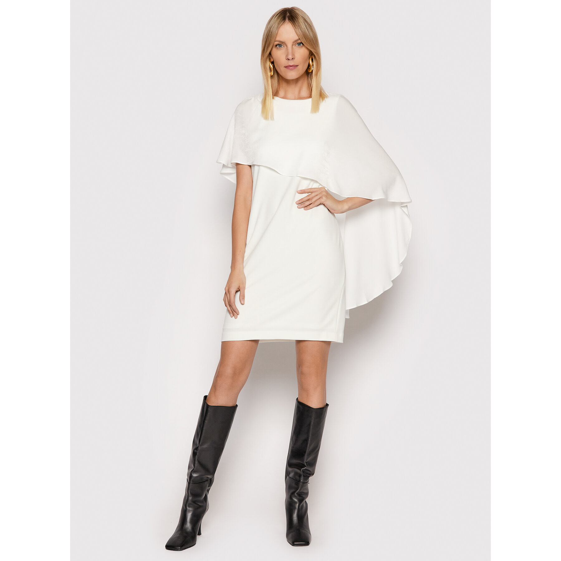 DKNY Коктейлна рокля DD1J2123 Бял Regular Fit - Pepit.bg