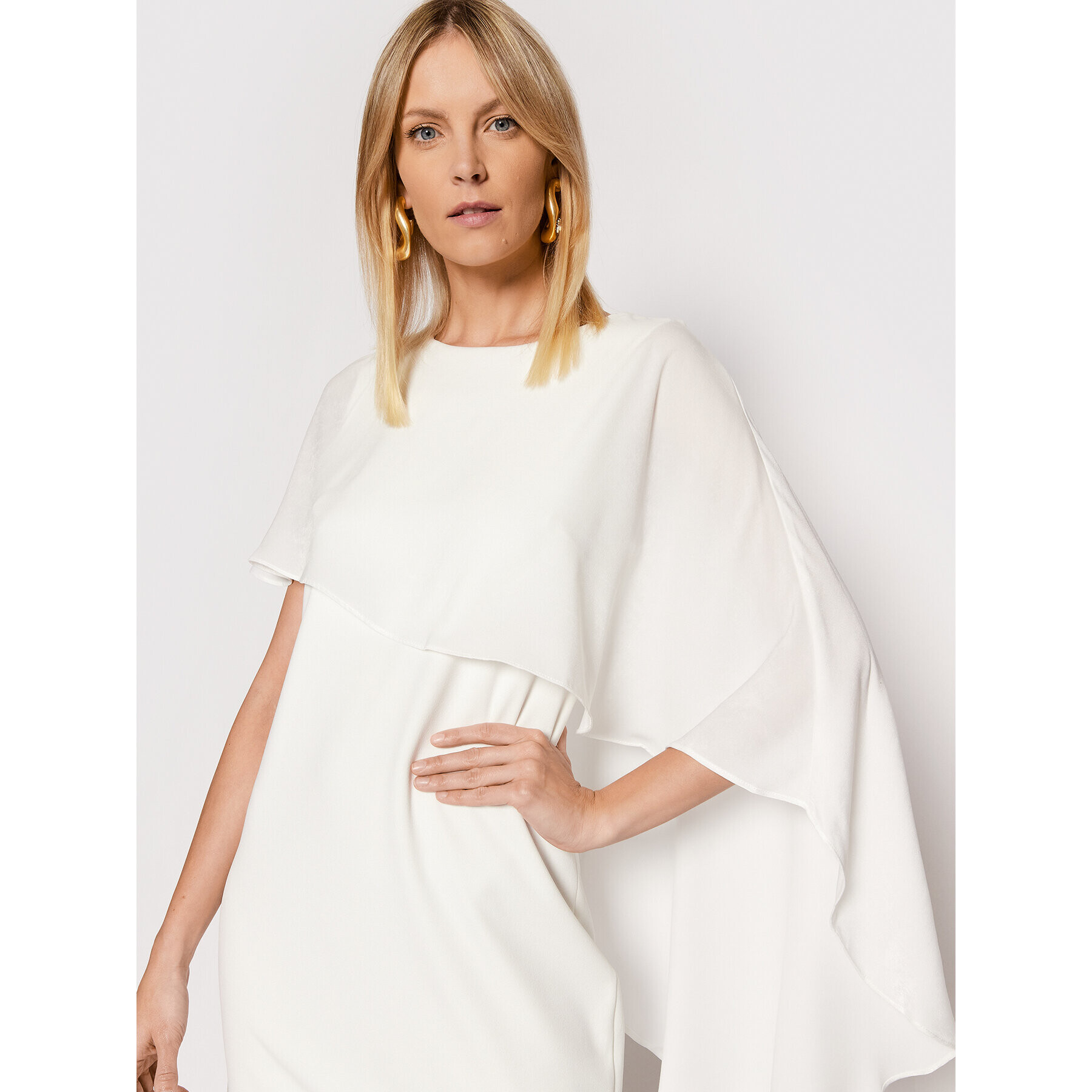 DKNY Коктейлна рокля DD1J2123 Бял Regular Fit - Pepit.bg