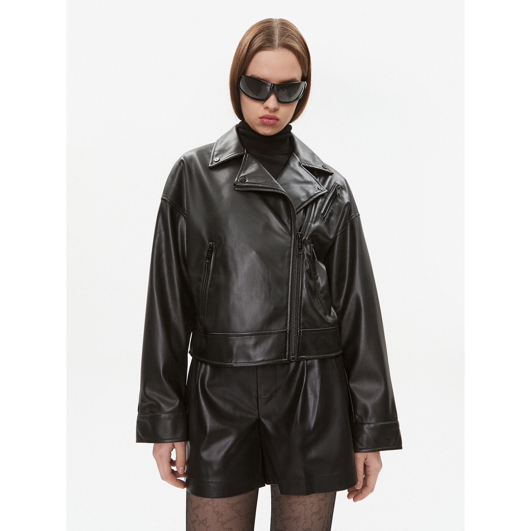 DKNY Кожено яке P3GCTQ52 Черен Regular Fit - Pepit.bg